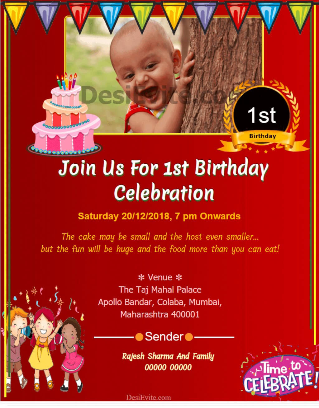 001 1St Birthday Invitation Wording Samples In Tamil With First Birthday Invitation Card Template