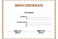 001 Birth Certificate Template Word Rare Ideas Fake Free Dog inside Birth Certificate Fake Template