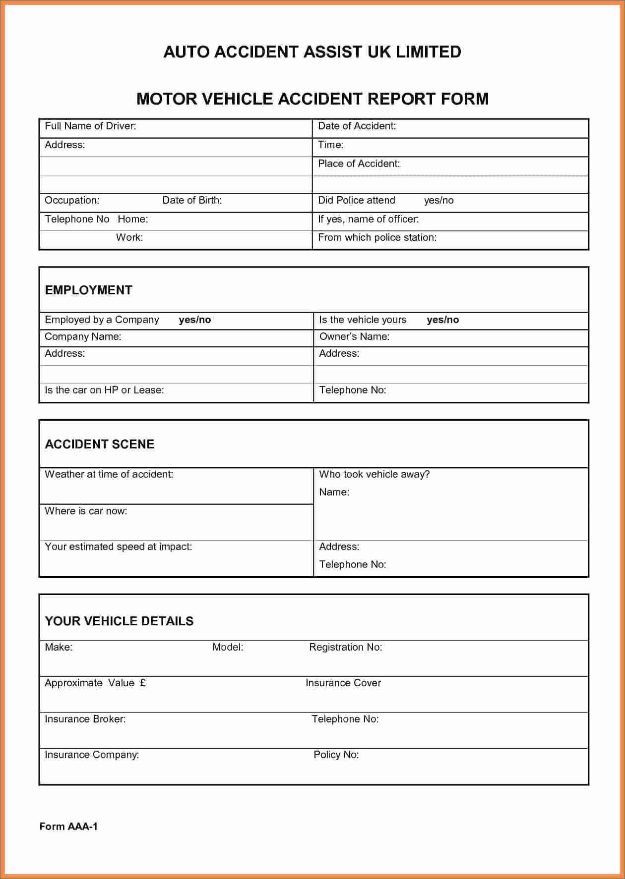 001 Car Accident Report Form Template Uk Ideas Forms Lively In Accident Report Form Template Uk