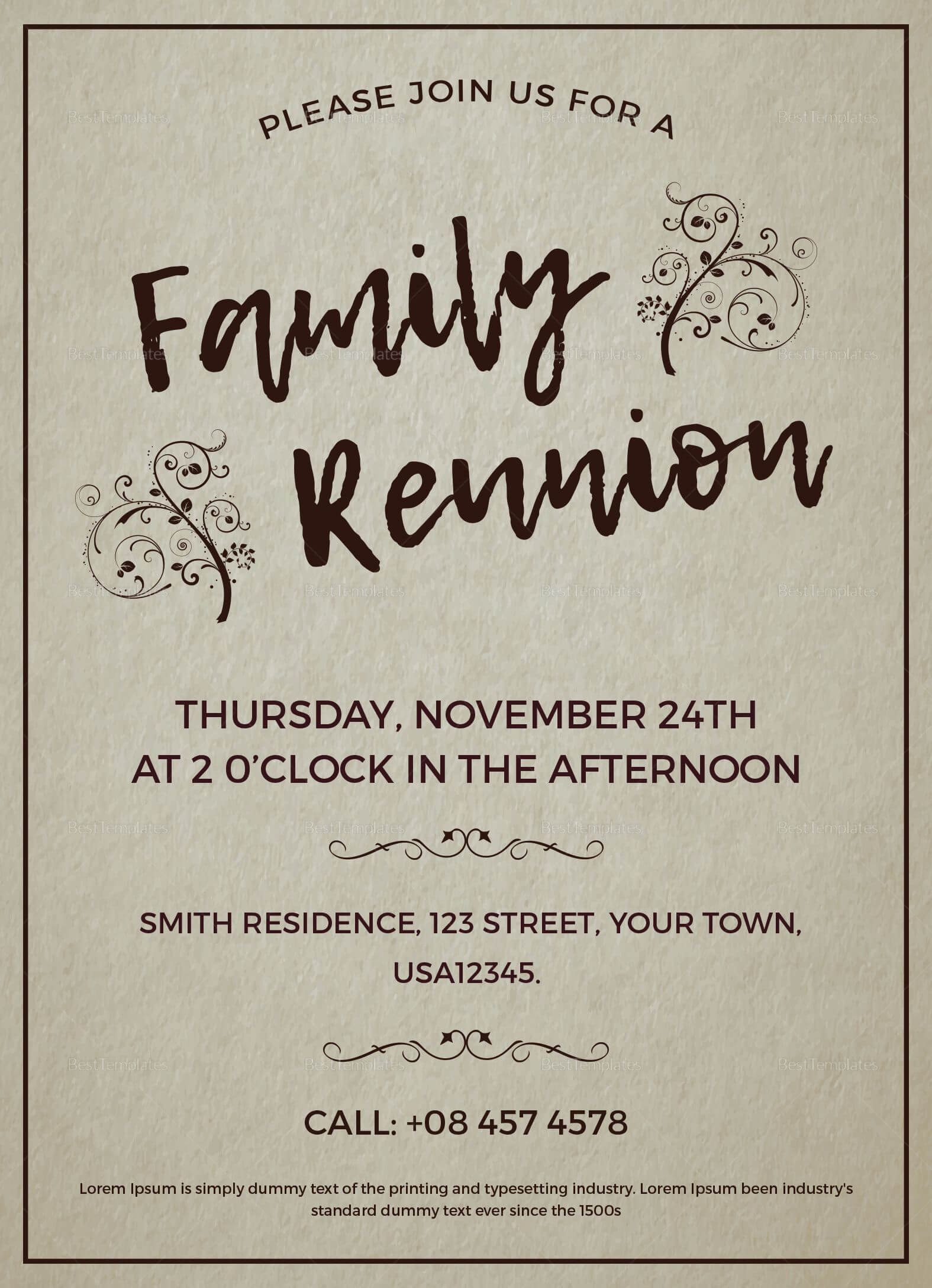 001 Family Reunion Invitation Templates Free Template For Reunion Invitation Card Templates