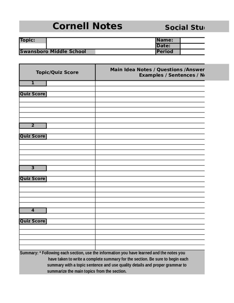 001 Template Ideas Cornell Notes Rare Download Word Format Pertaining To Note Taking Template Word