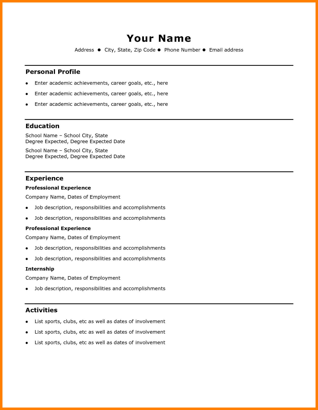 build a resume free download