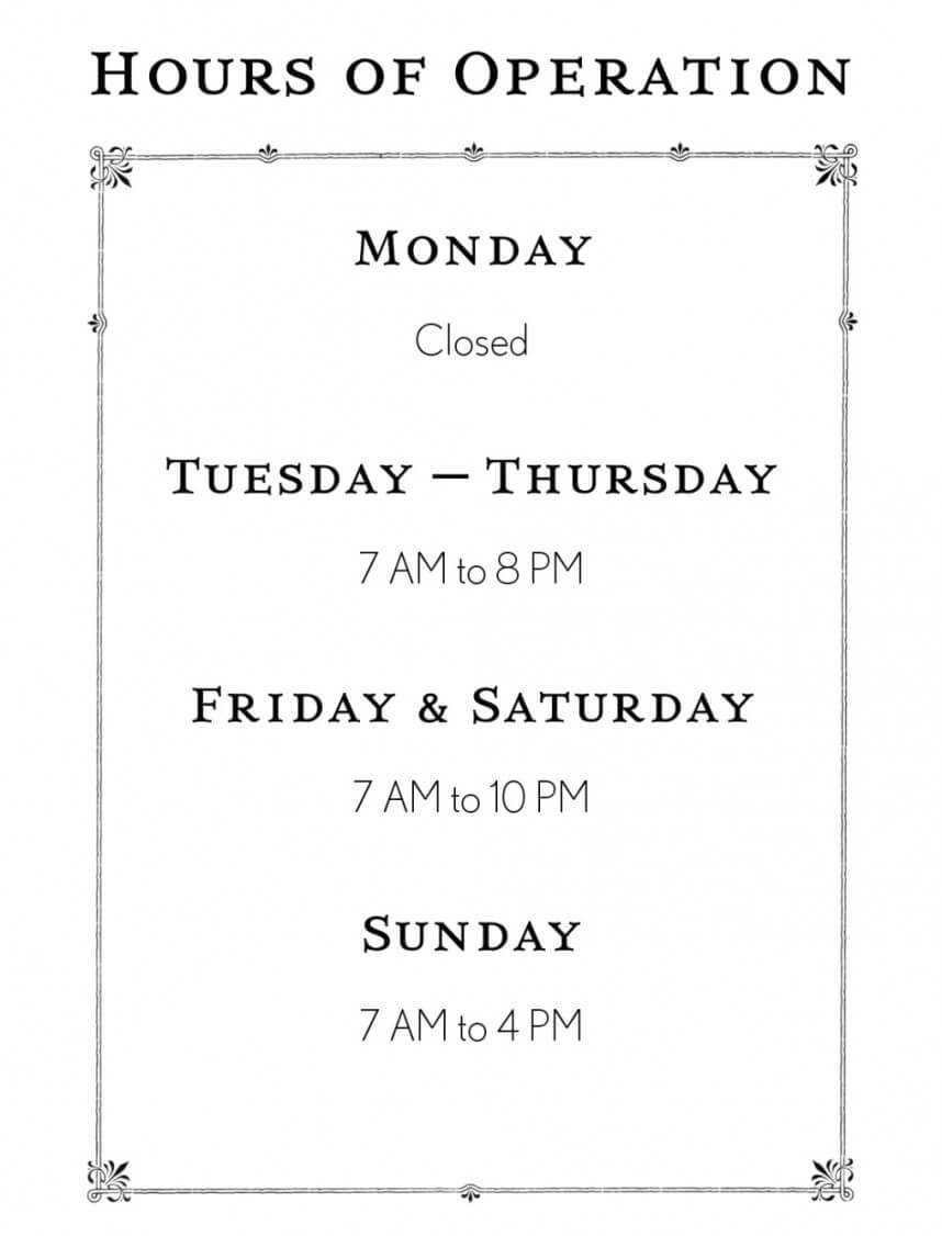 002 Hours Of Operation Template Ideas Sign 25156 Excellent In Hours Of Operation Template Microsoft Word