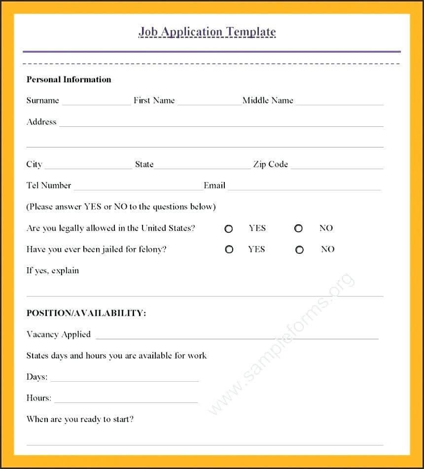 002 Job Application Template Doc Employment Form Unique Pertaining To Job Application Template Word Document
