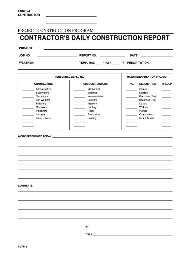 002 Large Construction Site Daily Report Format Template With Regard To Daily Site Report Template