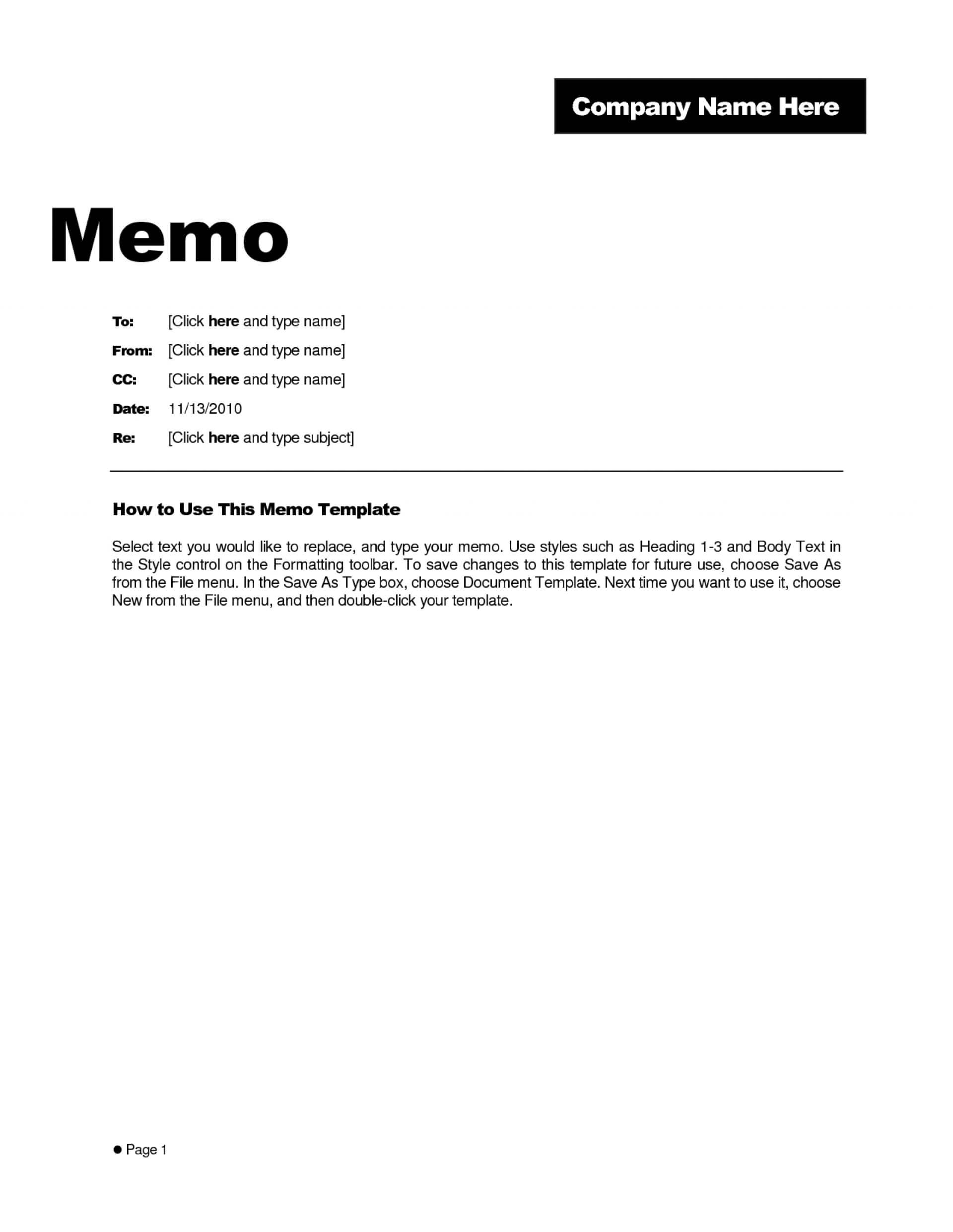 002 Memo Templates For Word Business Format Microsoft With Regard To Memo Template Word 2013