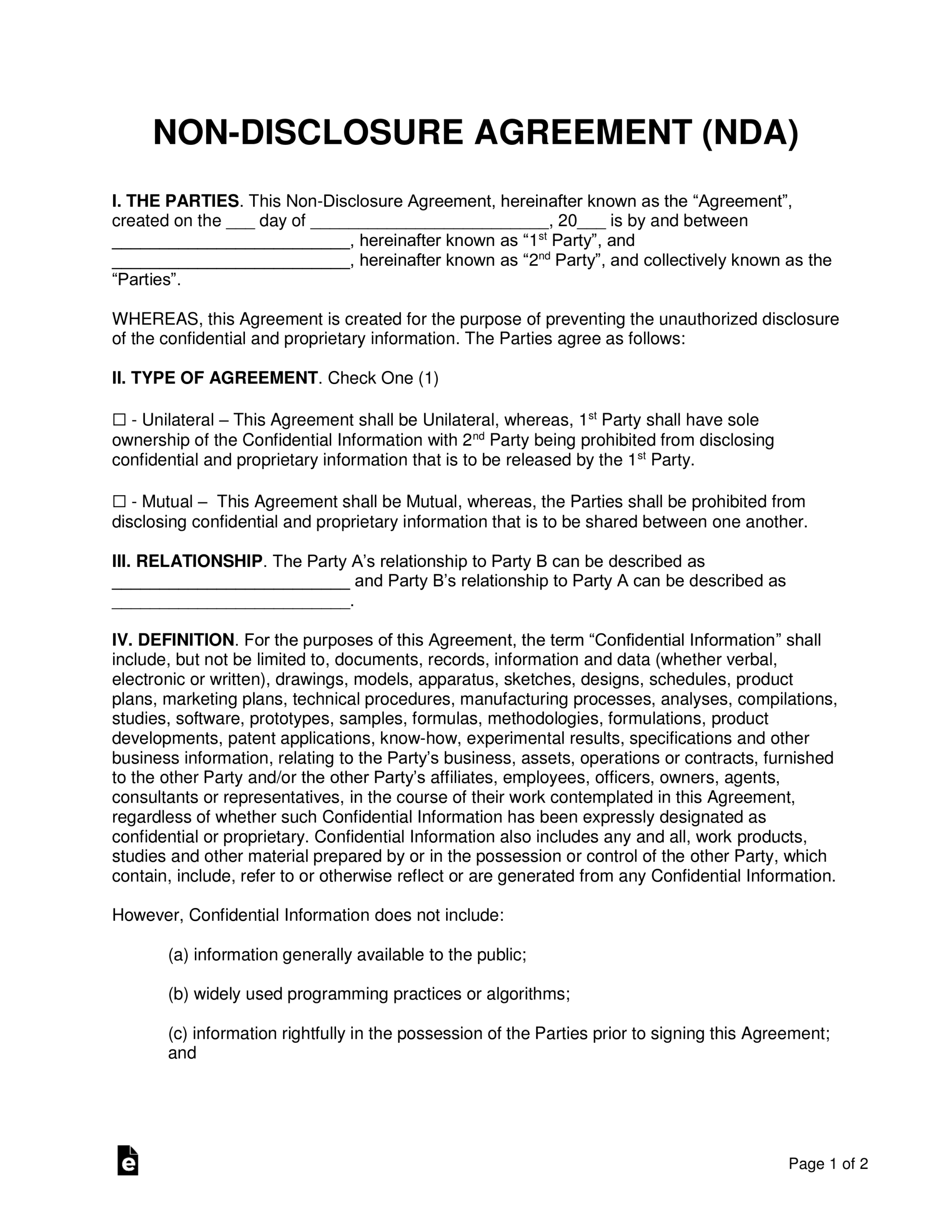 002 Non Disclosure Agreement Template Word Archaicawful Inside Nda Template Word Document