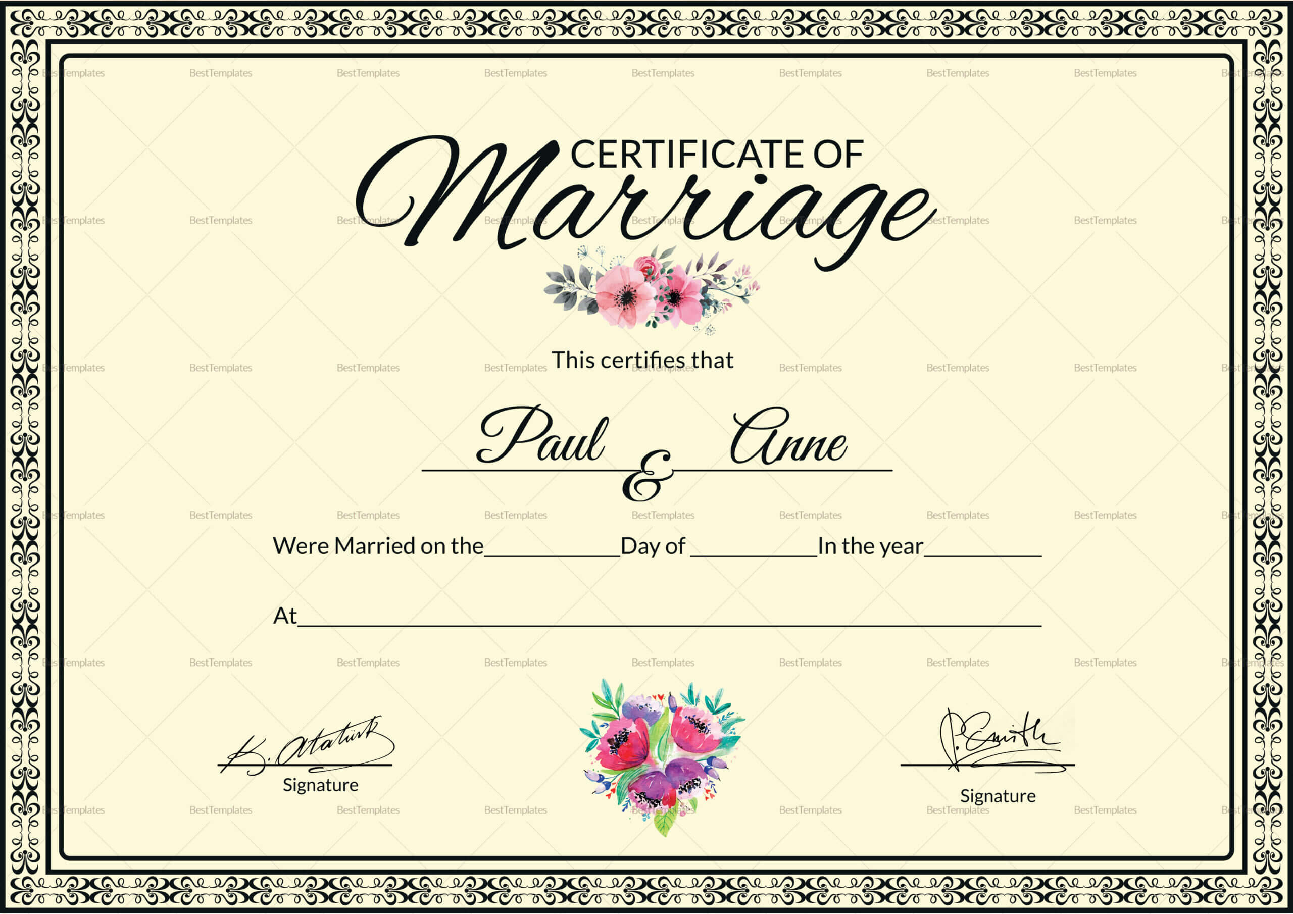 002 Template Ideas Certificate Of Marriage Beautiful Pdf With Regard To Certificate Of Marriage Template