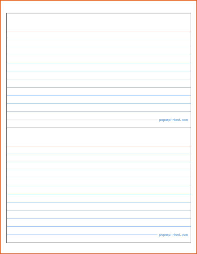 Index Card Template For Word