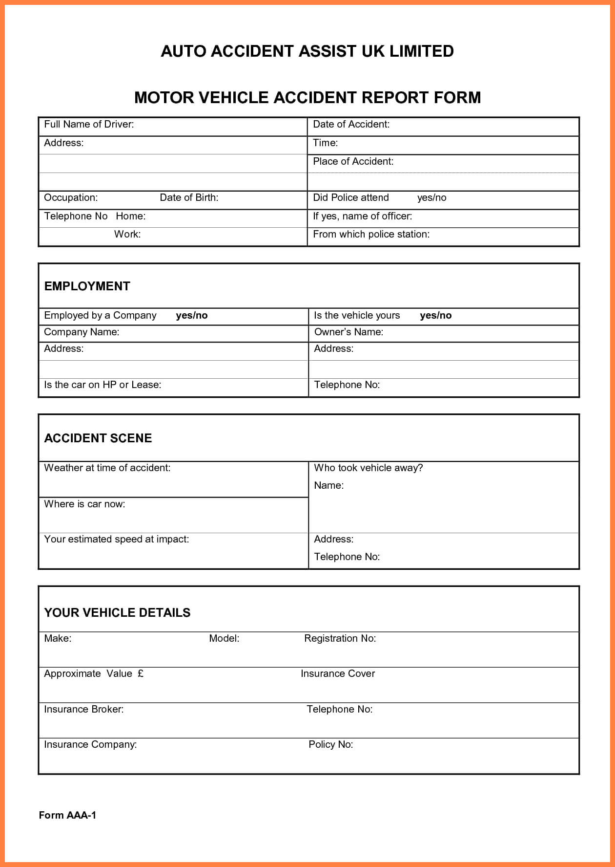 002 Template Ideas Vehicle Accident Report Form Doc Company Inside Vehicle Accident Report Form Template