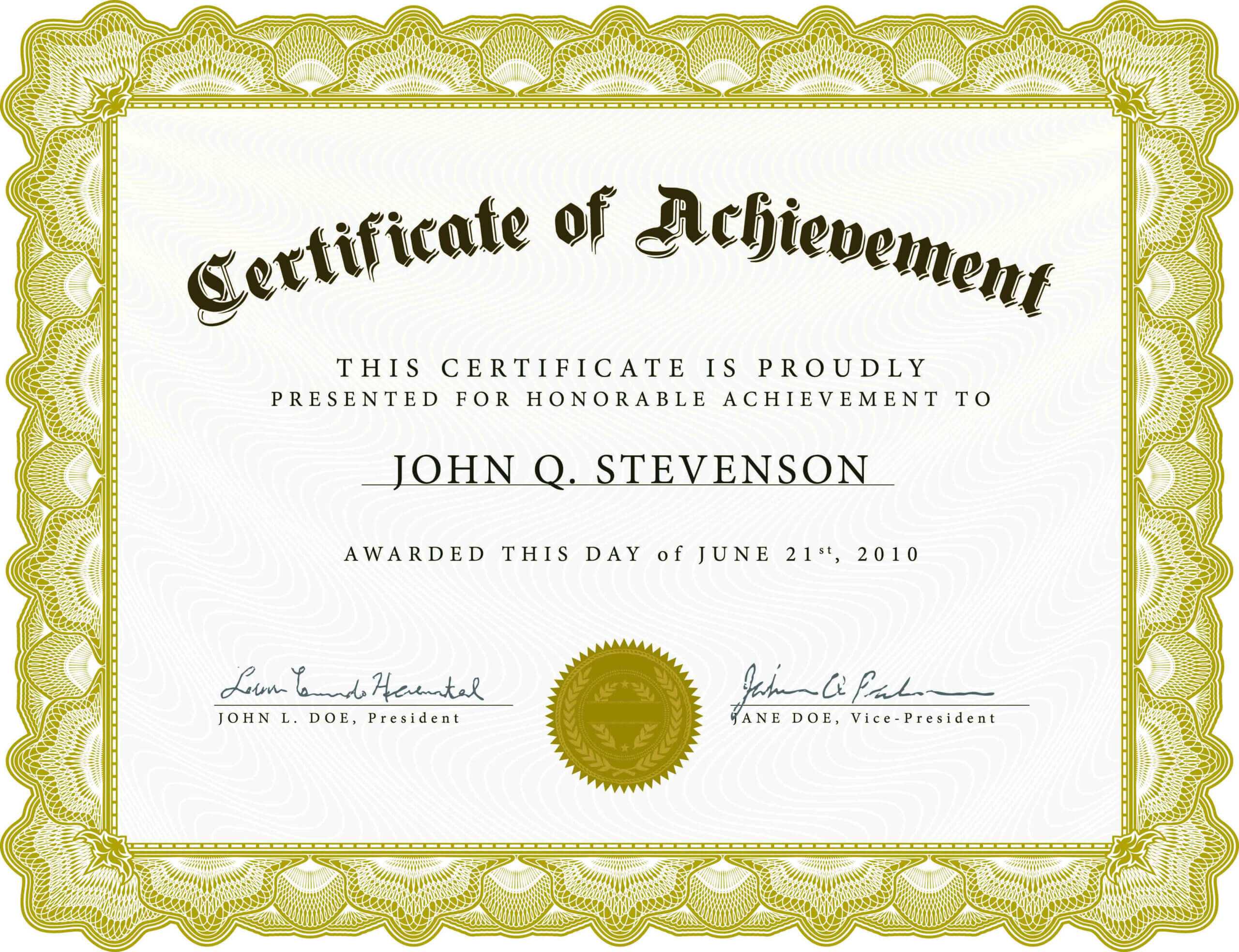 002 Word Certificate Of Achievement Template Outstanding Within Army Certificate Of Achievement Template