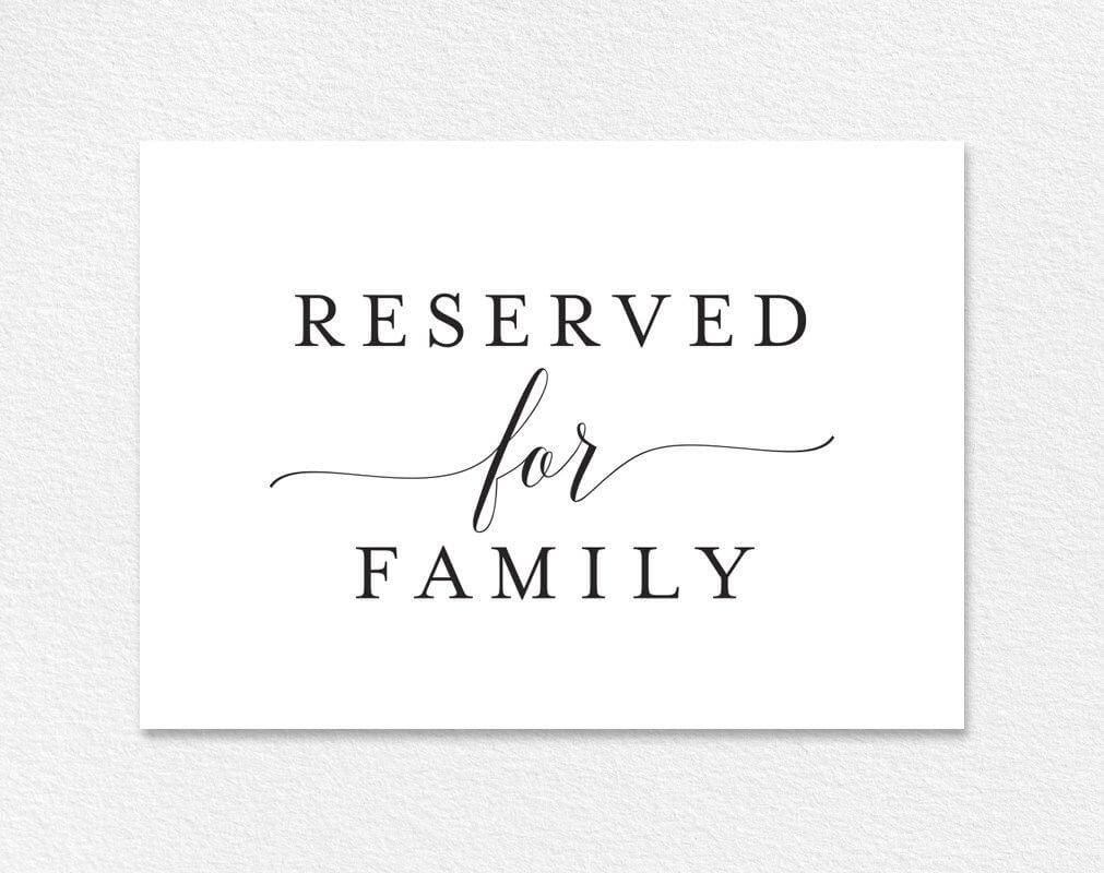 003 Free Reserved For Family Printable Card From Emily Table Throughout Reserved Cards For Tables Templates