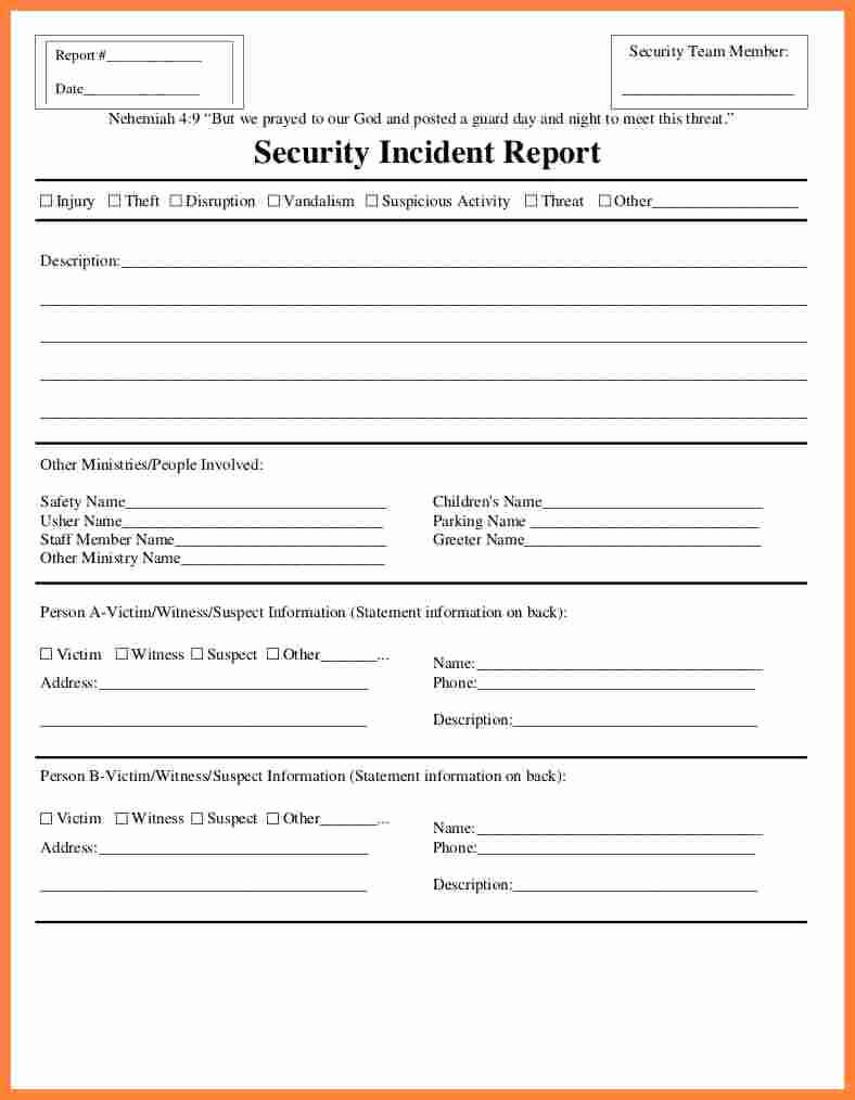 003 Security Incident Report Form Template Word Ideas 20Fire With Regard To Incident Report Form Template Word