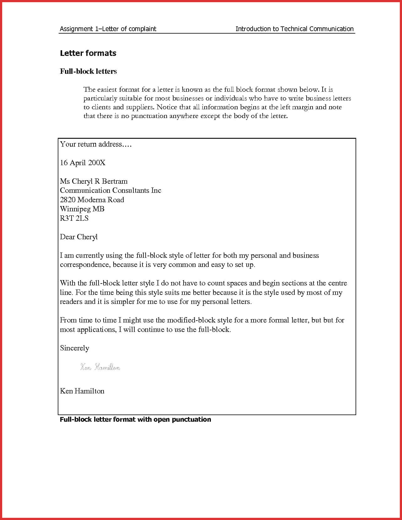003 Template Ideas How To Get Business Letter Format On Within Modified Block Letter Template Word