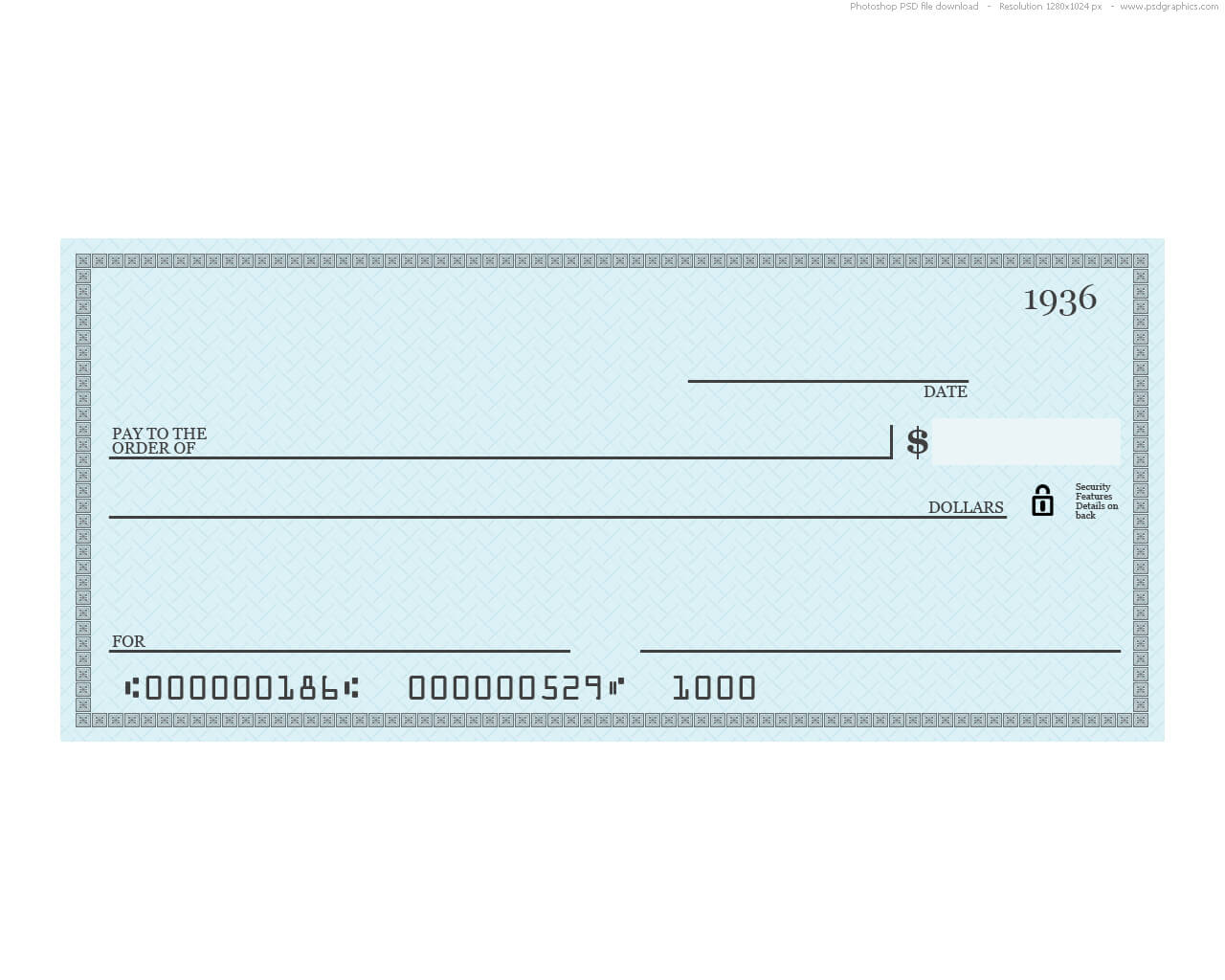 004 Blank Blue Check Template Ideas Awful Business Word Free Regarding Customizable Blank Check Template