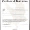 004 Certificate Of Destruction Template Free Form Intended For Certificate Of Destruction Template