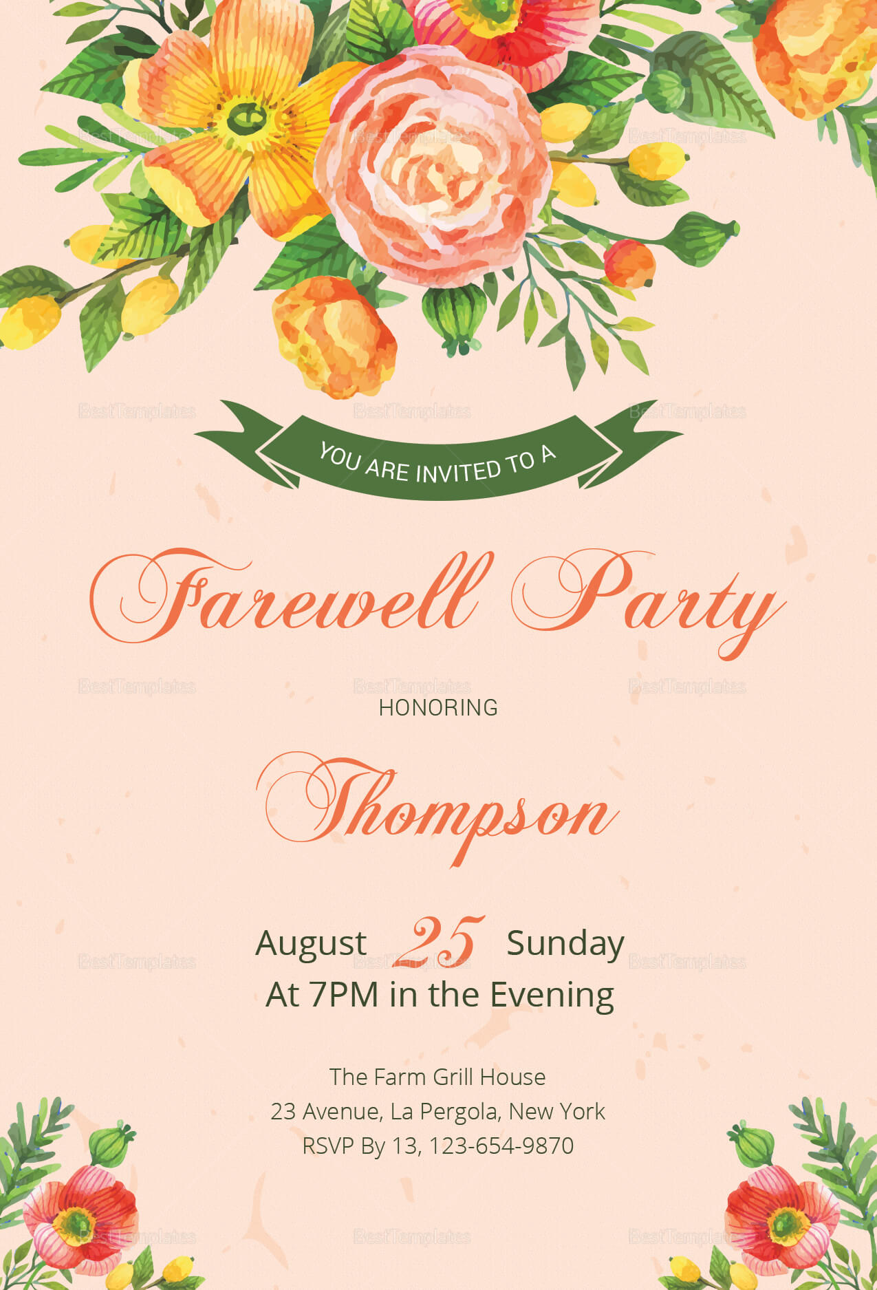 004 Farewell Party Invitation Invitations Templates Template Throughout Farewell Card Template Word