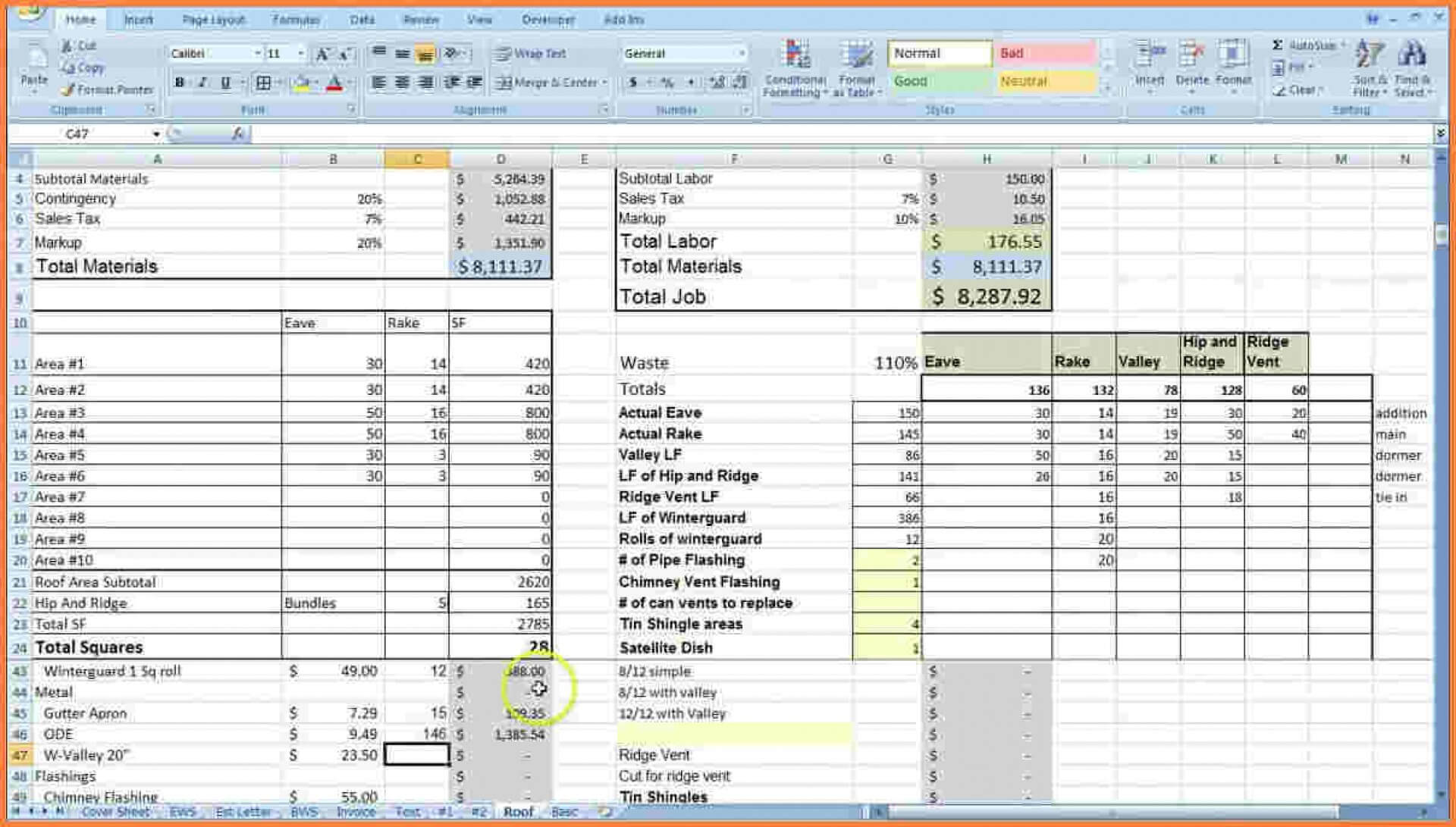 004 Free Construction Cost Estimate Excel Template In India In Job Cost Report Template Excel