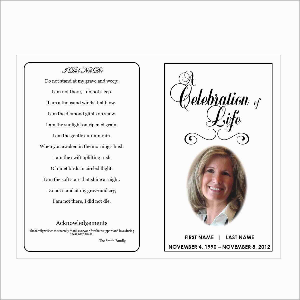 004 Template Ideas Free Printable Funeral Prayer Card Pertaining To Memorial Cards For Funeral Template Free