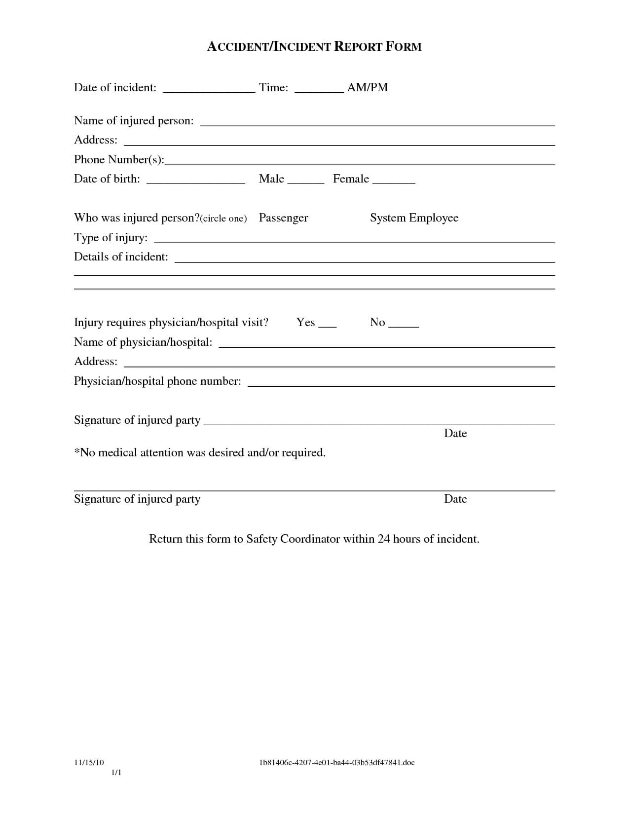 004 Vehicle Accident Report Form Template Doc Ideas Rare Intended For Incident Report Form Template Doc