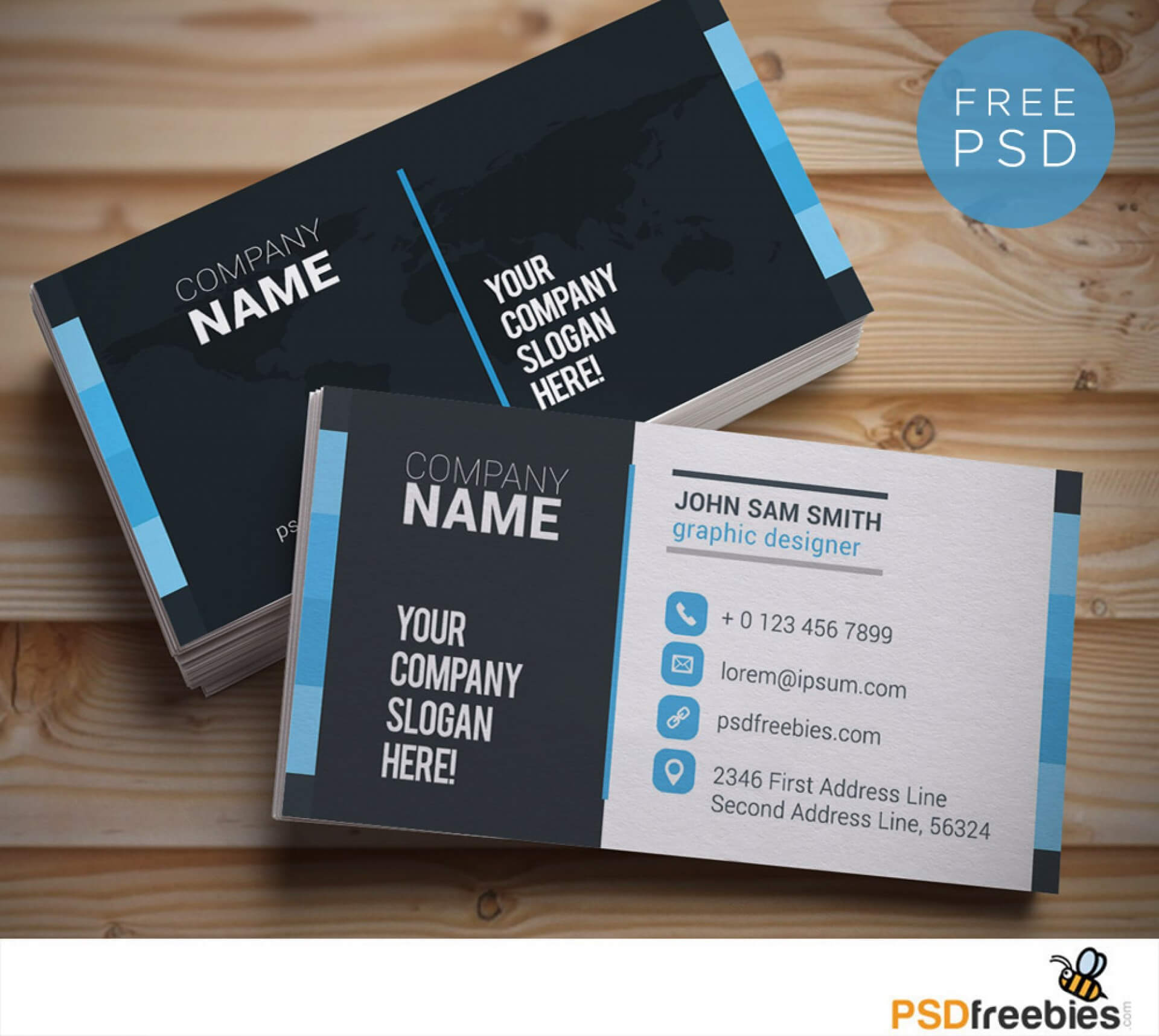 005 Free Name Card Template Psd Business Templates For Name Card Design Template Psd