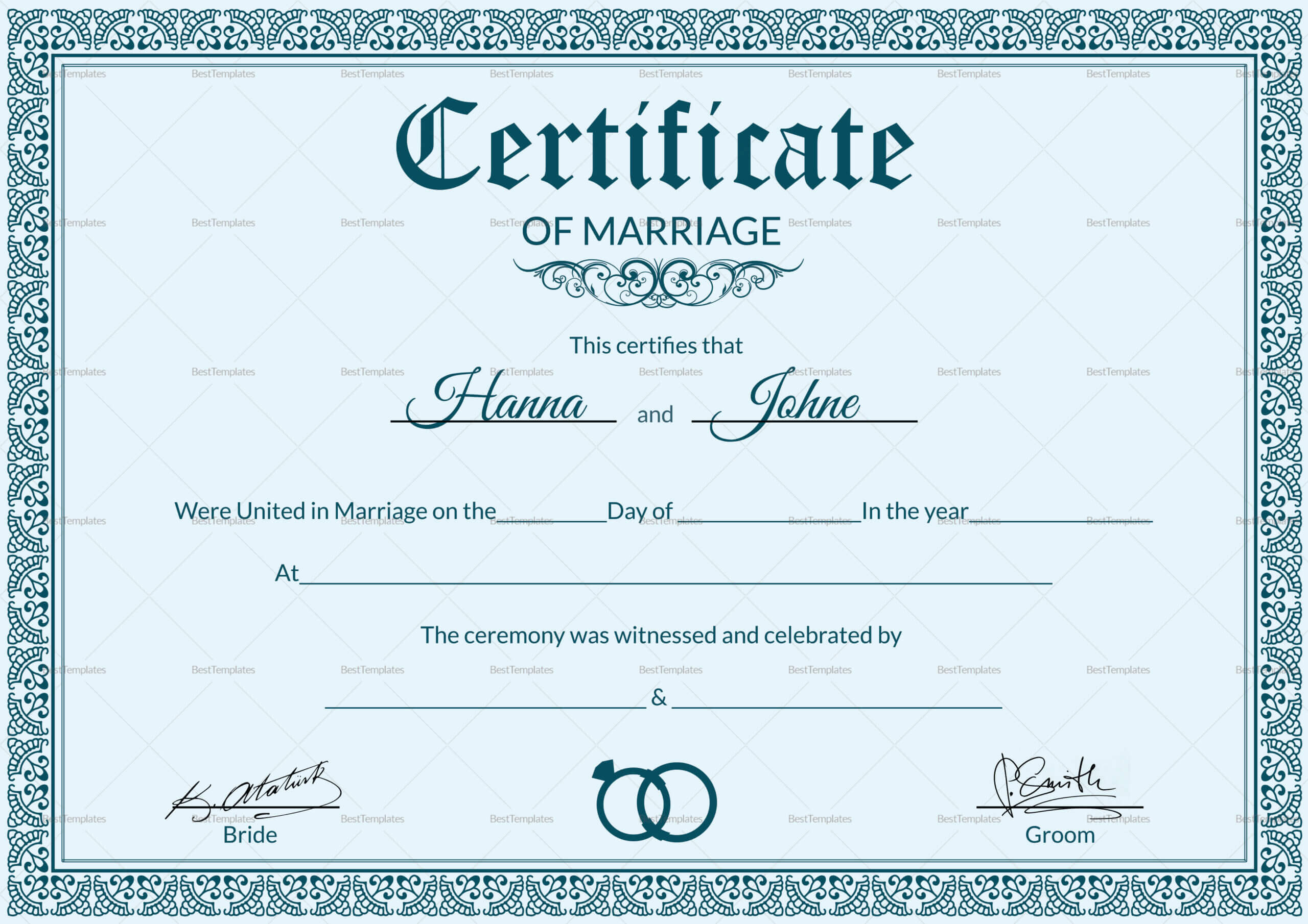 005 Marriage Certificate Template28129 Of Template Beautiful Regarding Certificate Of Marriage Template