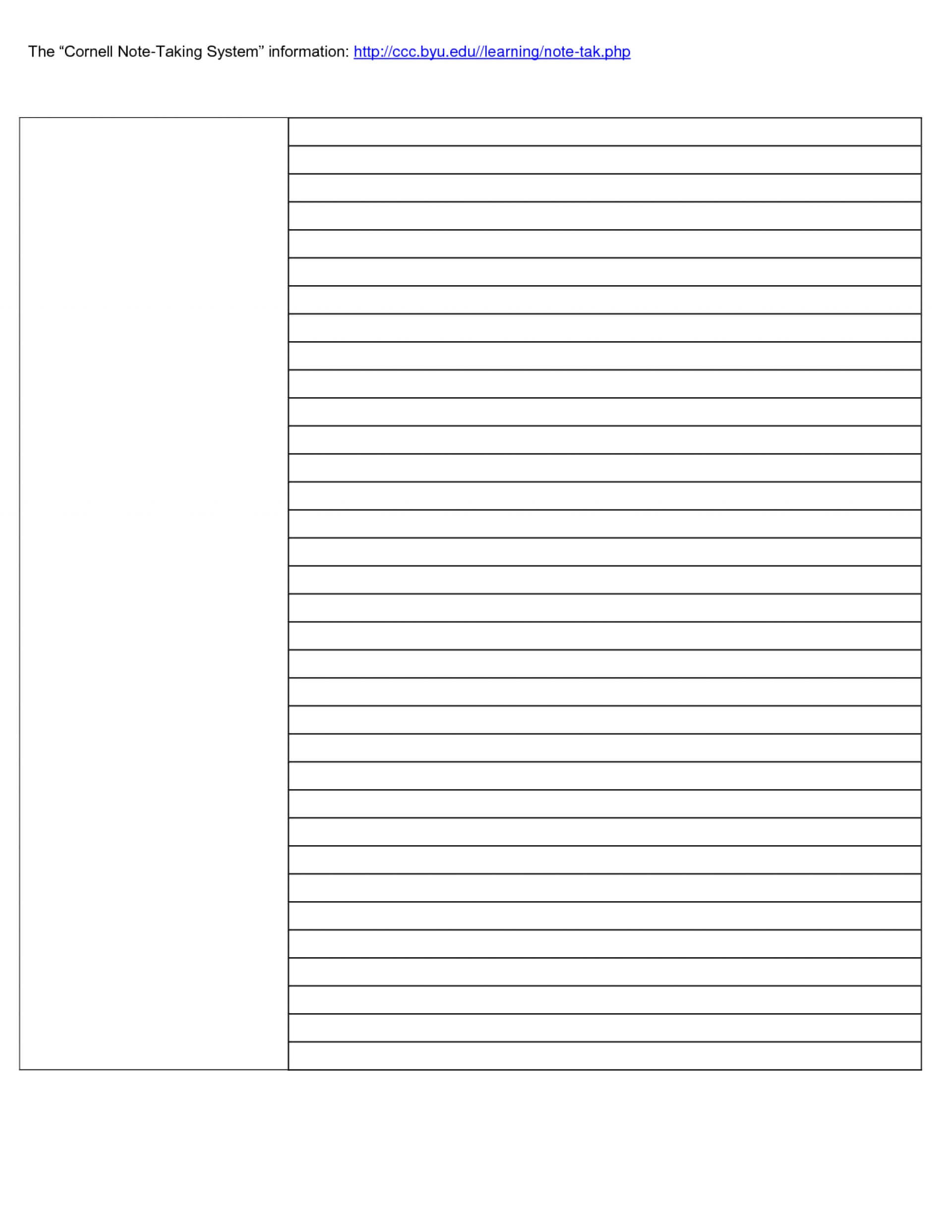 005 Note Taking Template Word Ideas Unforgettable Cornell Intended For Note Taking Template Word
