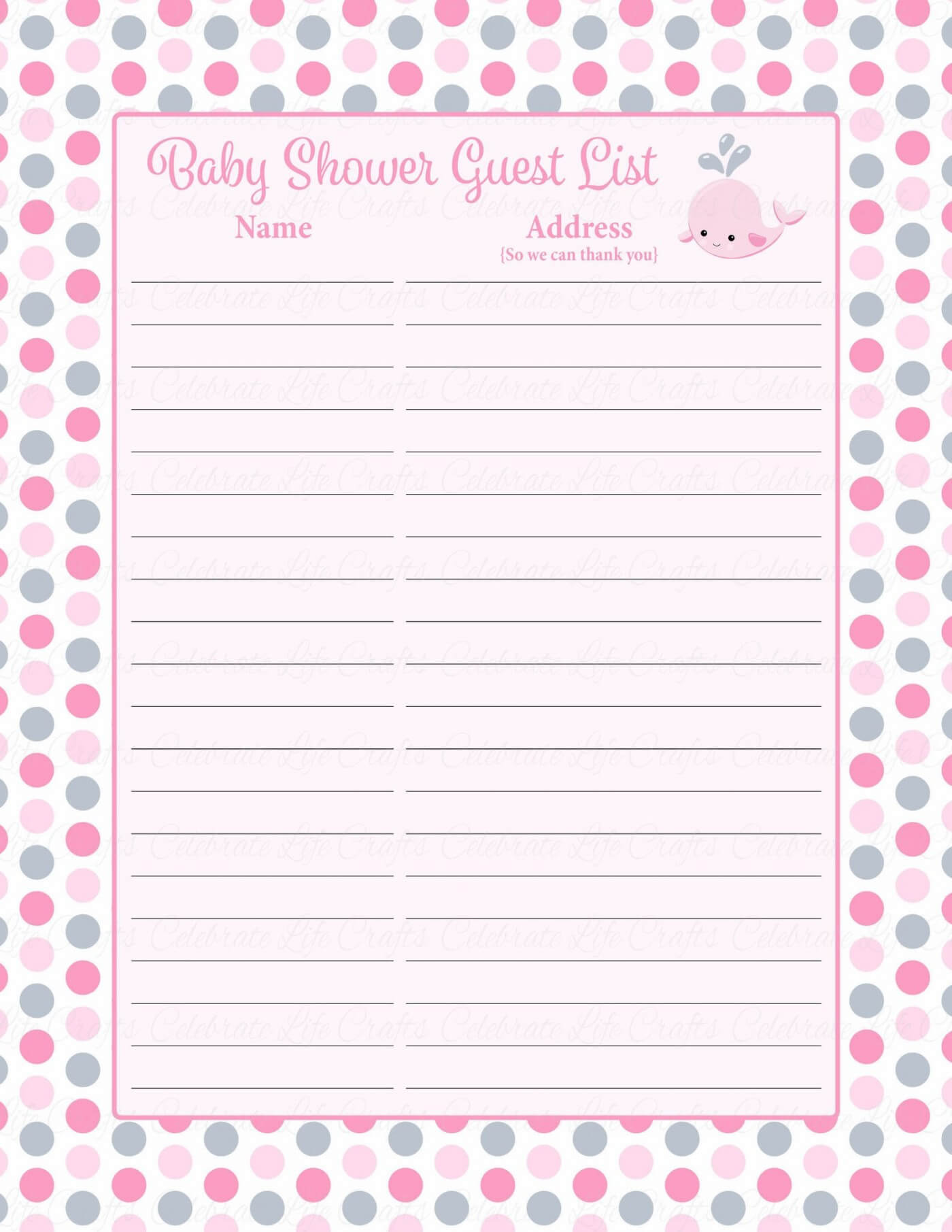 005 Template Ideas Baby Shower Guest Top List Gift Free Pertaining To Christmas Card List Template