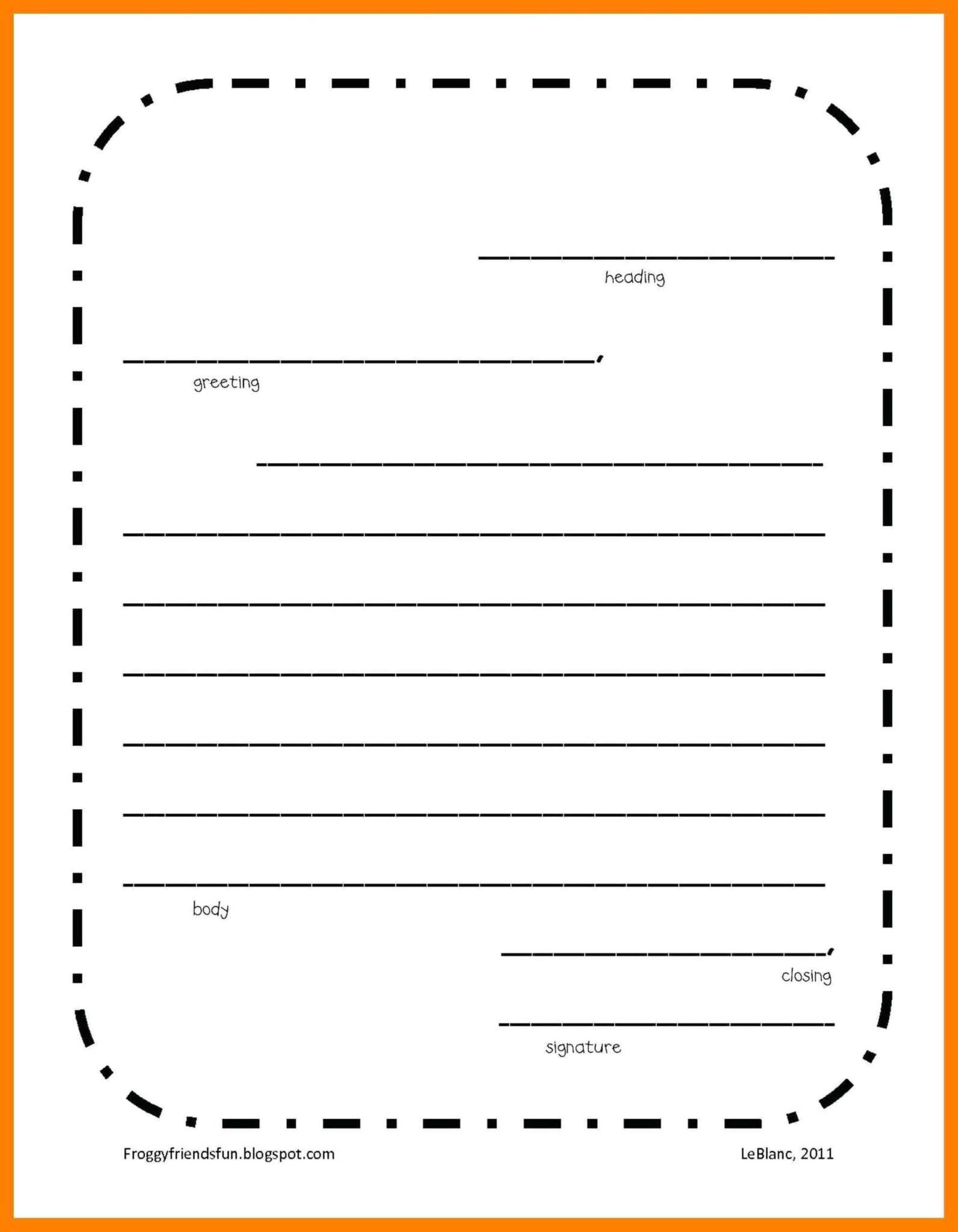 Blank Letter Writing Template For Kids Professional Template