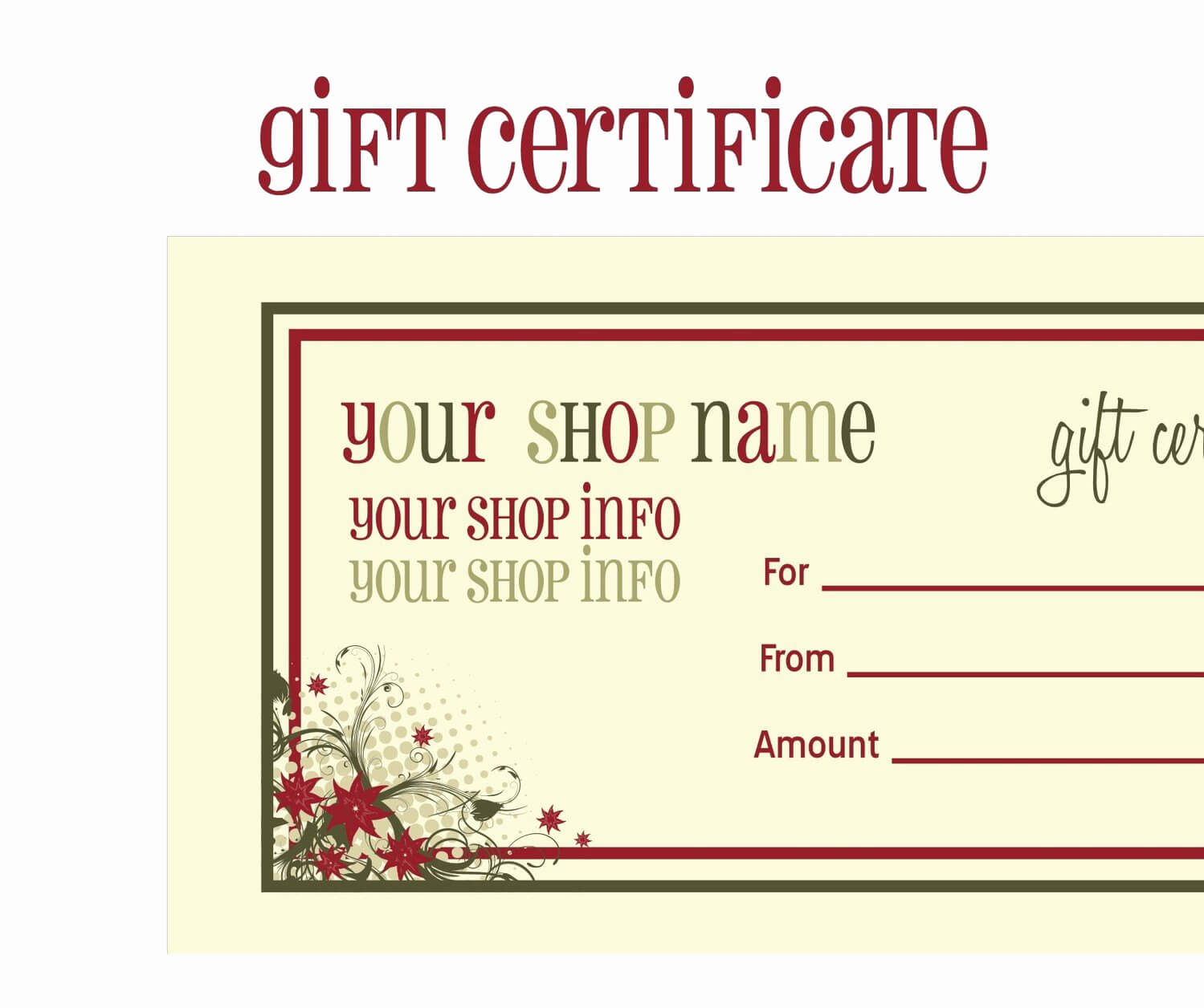 006 Free Printable Christmas Gift Certificate Template Word In Christmas Gift Certificate Template Free Download