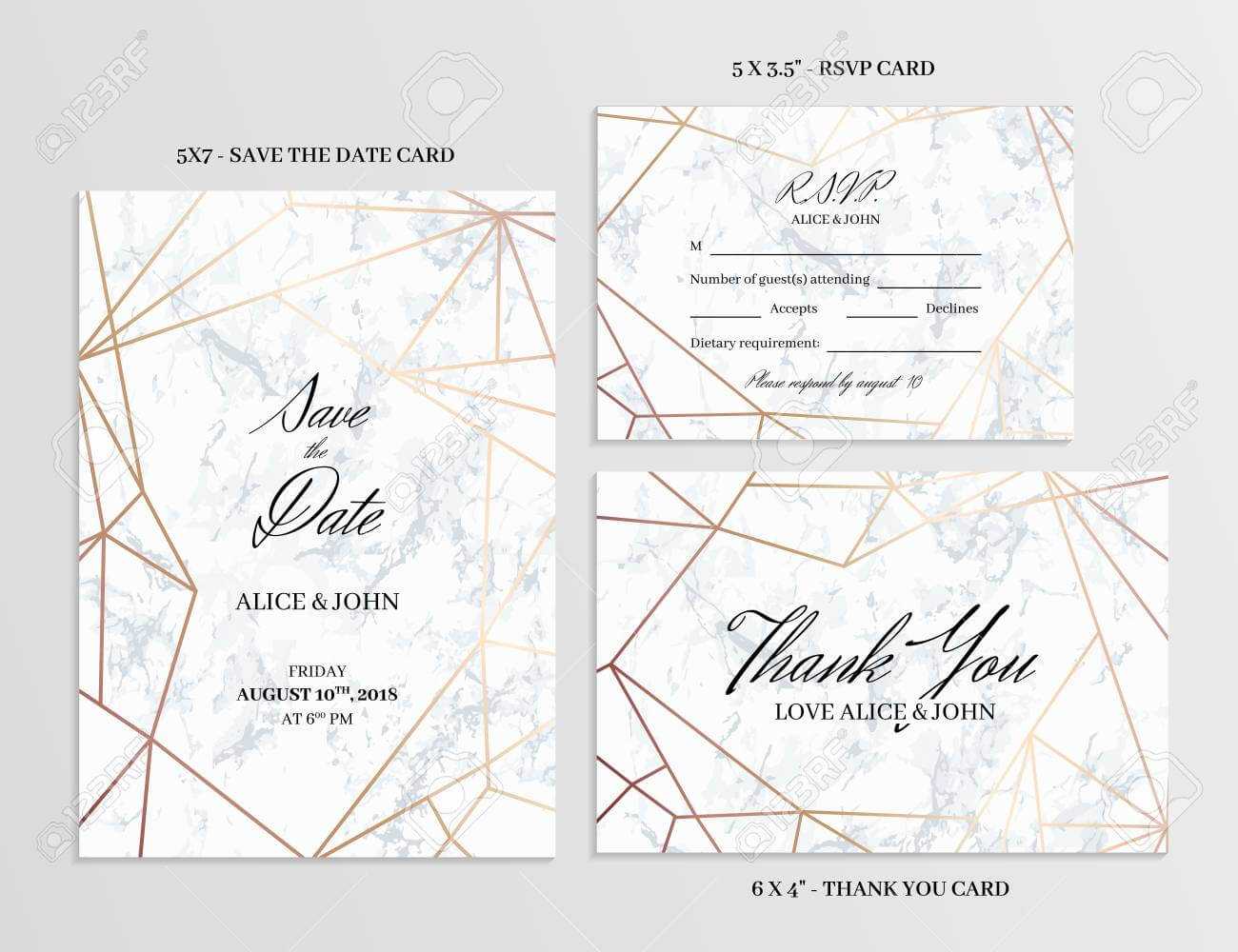 006 Wedding Set Save The Date Thank You And R S V P Cards For Template For Rsvp Cards For Wedding