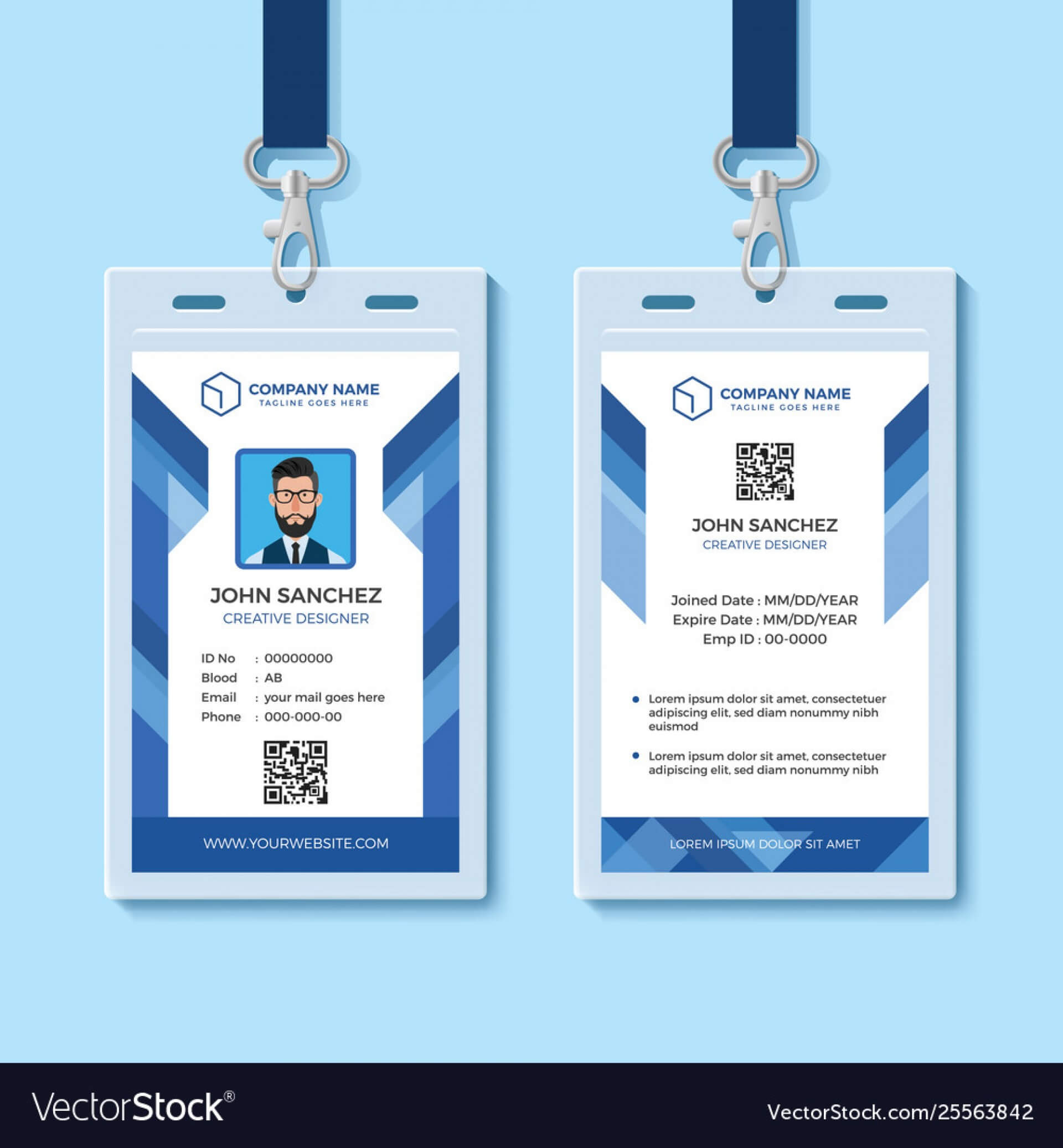 007 Employee Id Badge Template Depositphotos 217710946 Stock Regarding Portrait Id Card Template