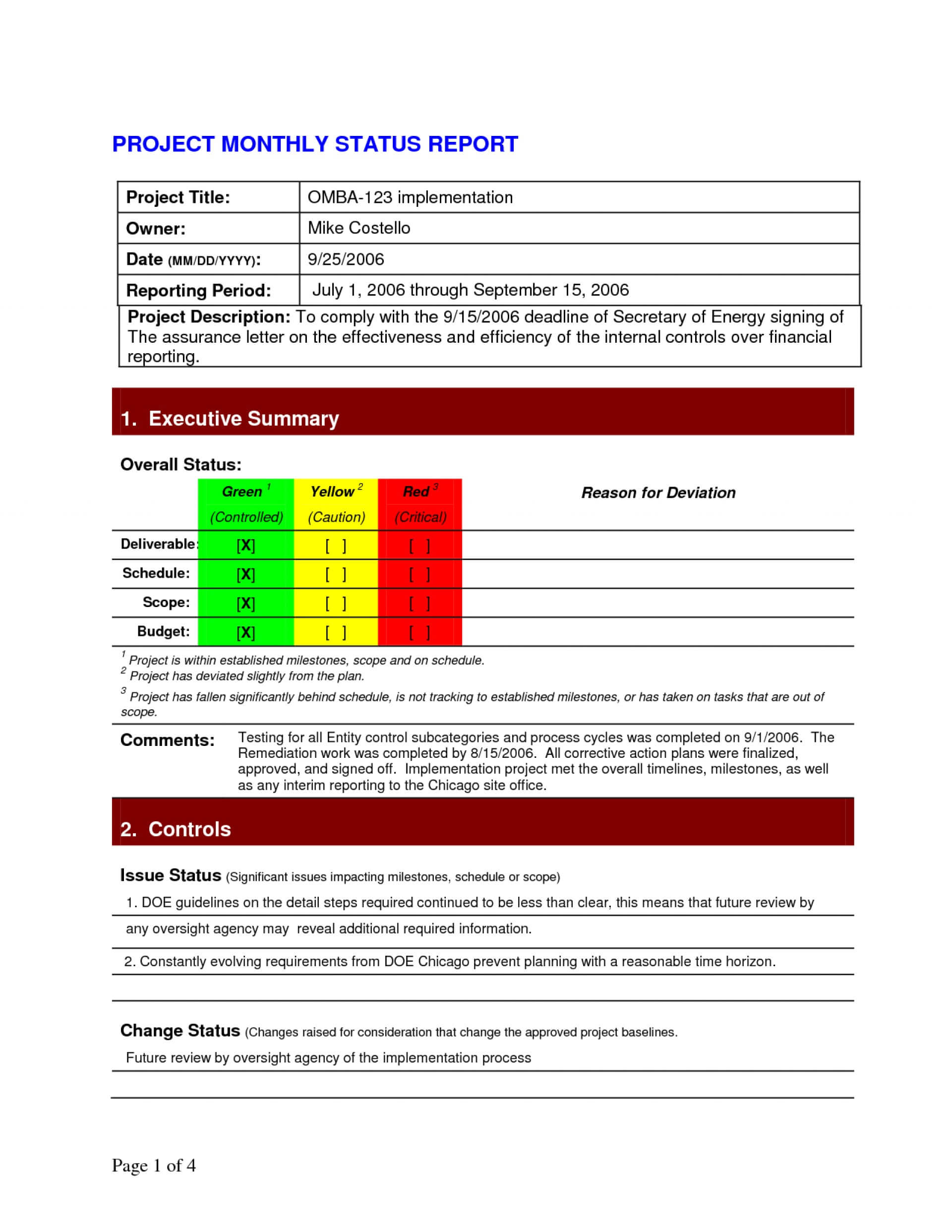 007 Project Status Report Template Excel Monthly Agile For Monthly Status Report Template