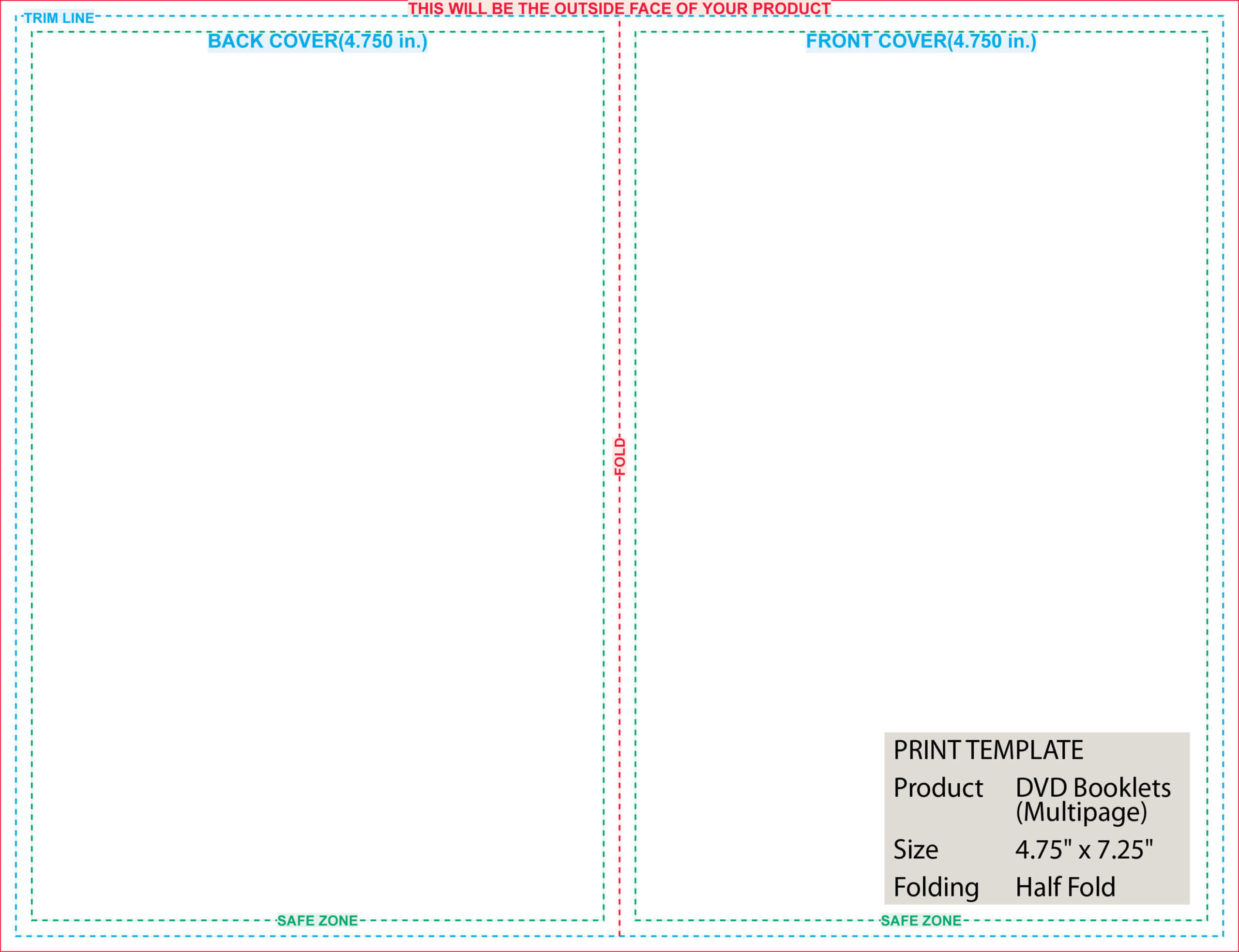 007 Template Ideas 75X7 25 Multipage Dvd Booklets Quarter Intended For Half Fold Card Template