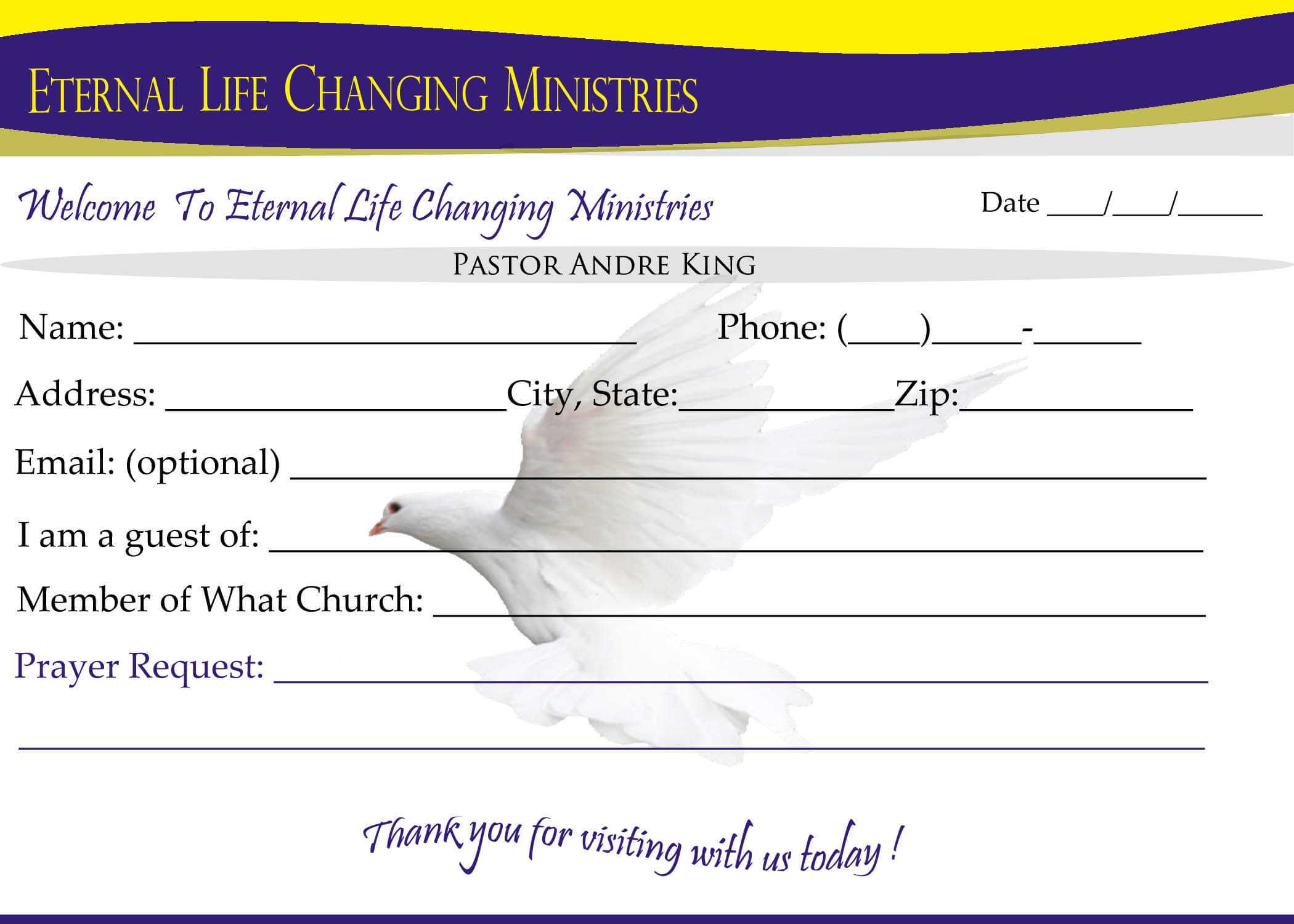 007 Template Ideas Eternal Life Visitor Card Church Regarding Church Visitor Card Template Word