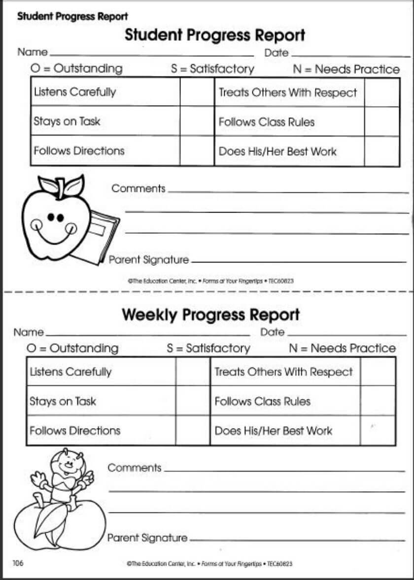 007 Template Ideas Student Progress Beautiful Report Weekly With Educational Progress Report Template