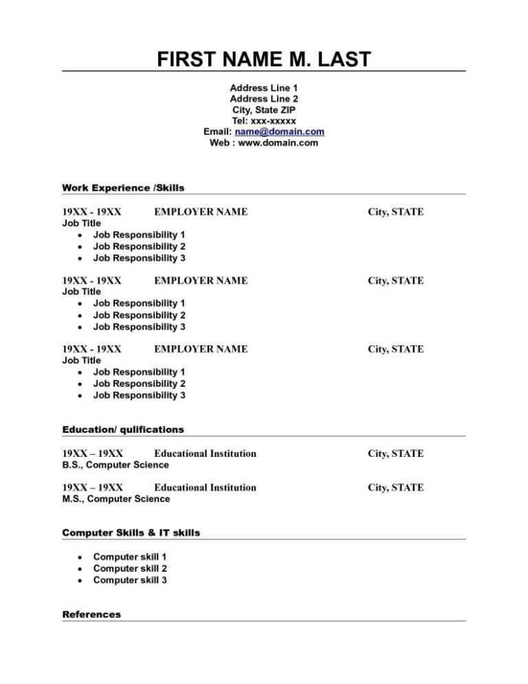 download free resume templates for microsoft word