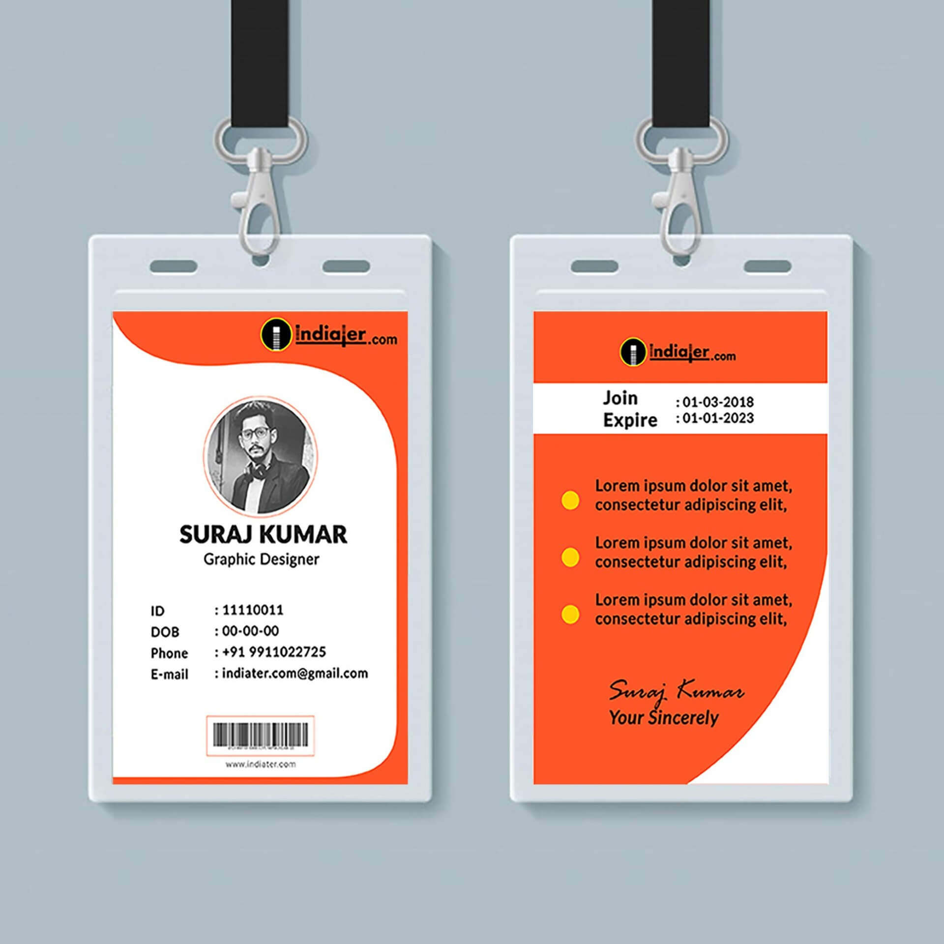 008 Employee Id Card Design Template Free Download Psd Ideas With Template For Id Card Free Download