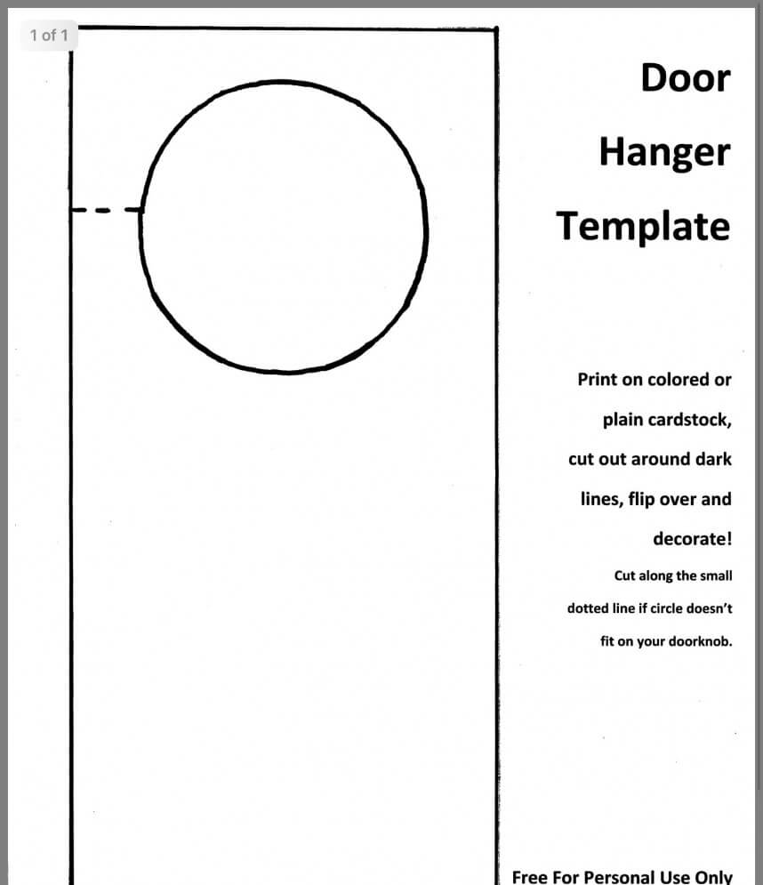 009 Blank Door Hanger Template Ideas Templates For With Regard To Blanks Usa Templates