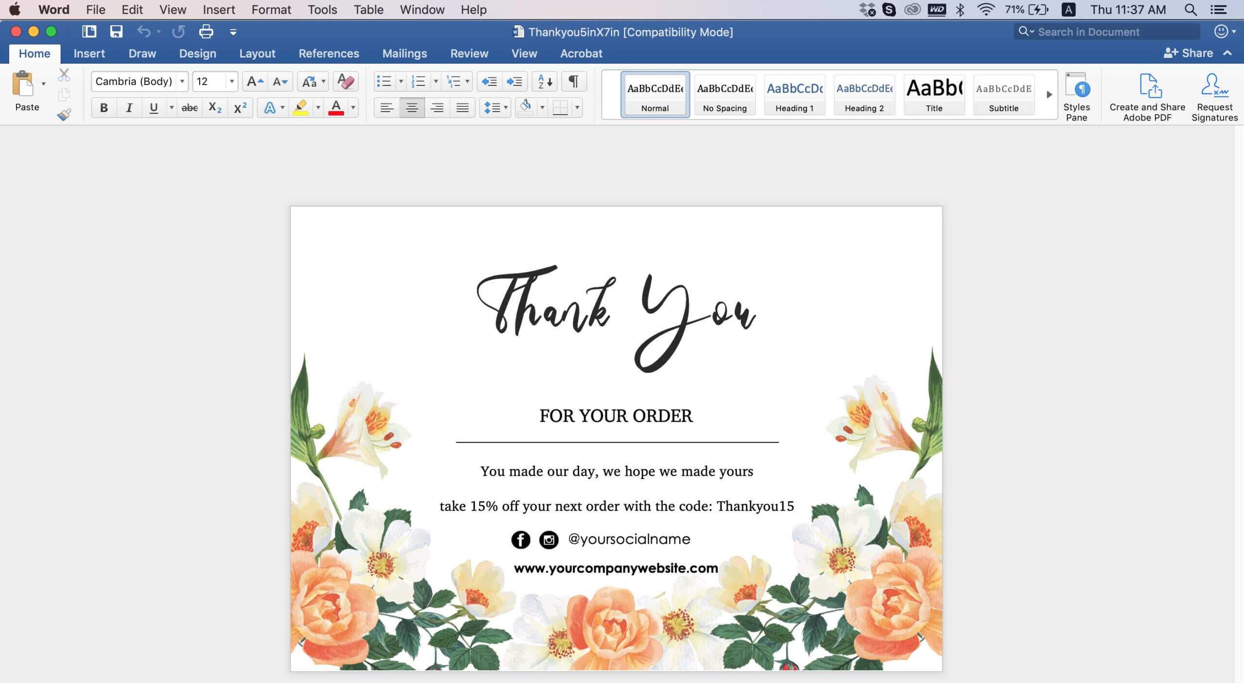 009 Editable Thank You Post Card Template Word Top Ideas Doc For Thank You Card Template Word