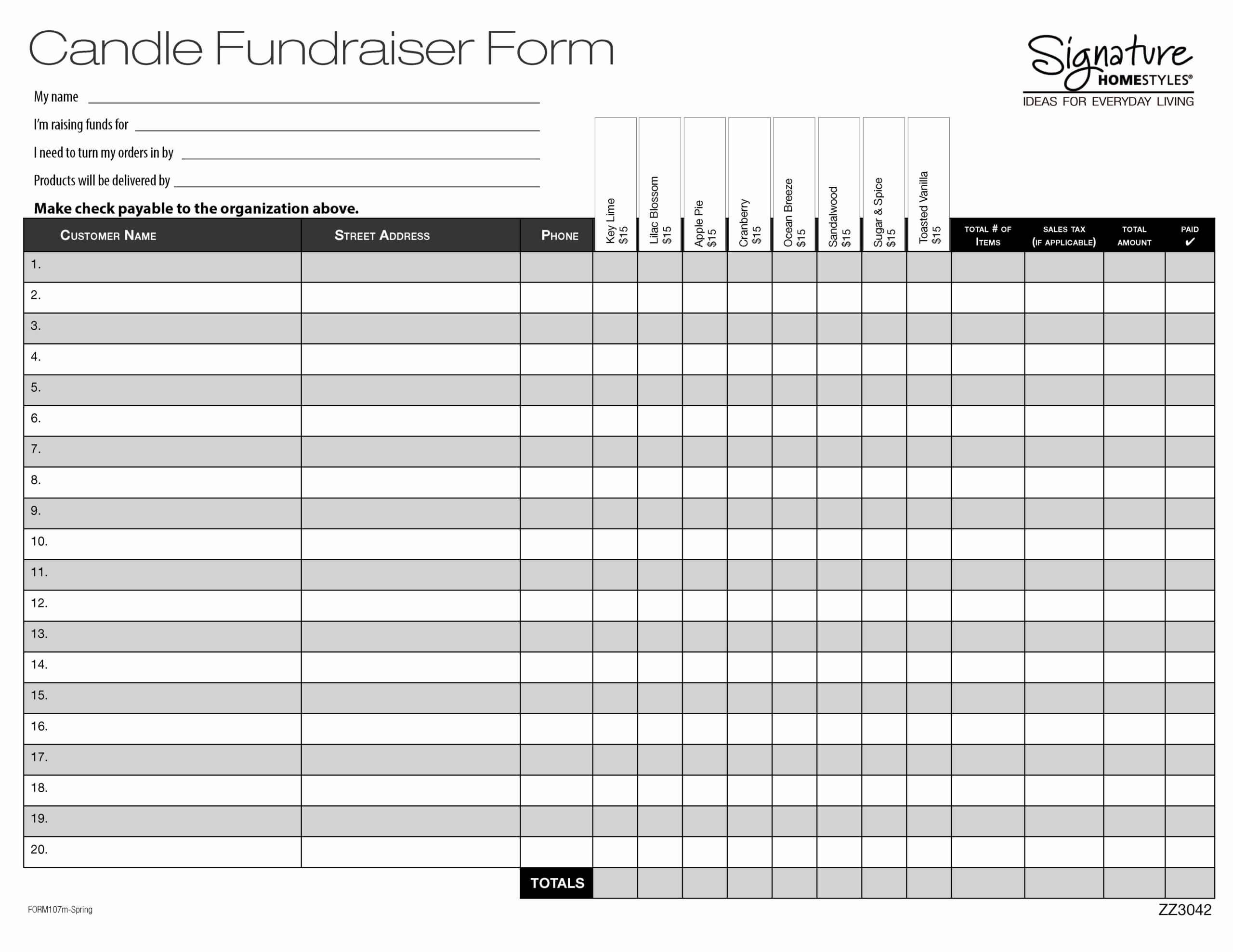 009 Fundraiser Order Form Template Luxury Sensational Ideas Pertaining To Blank Fundraiser Order Form Template