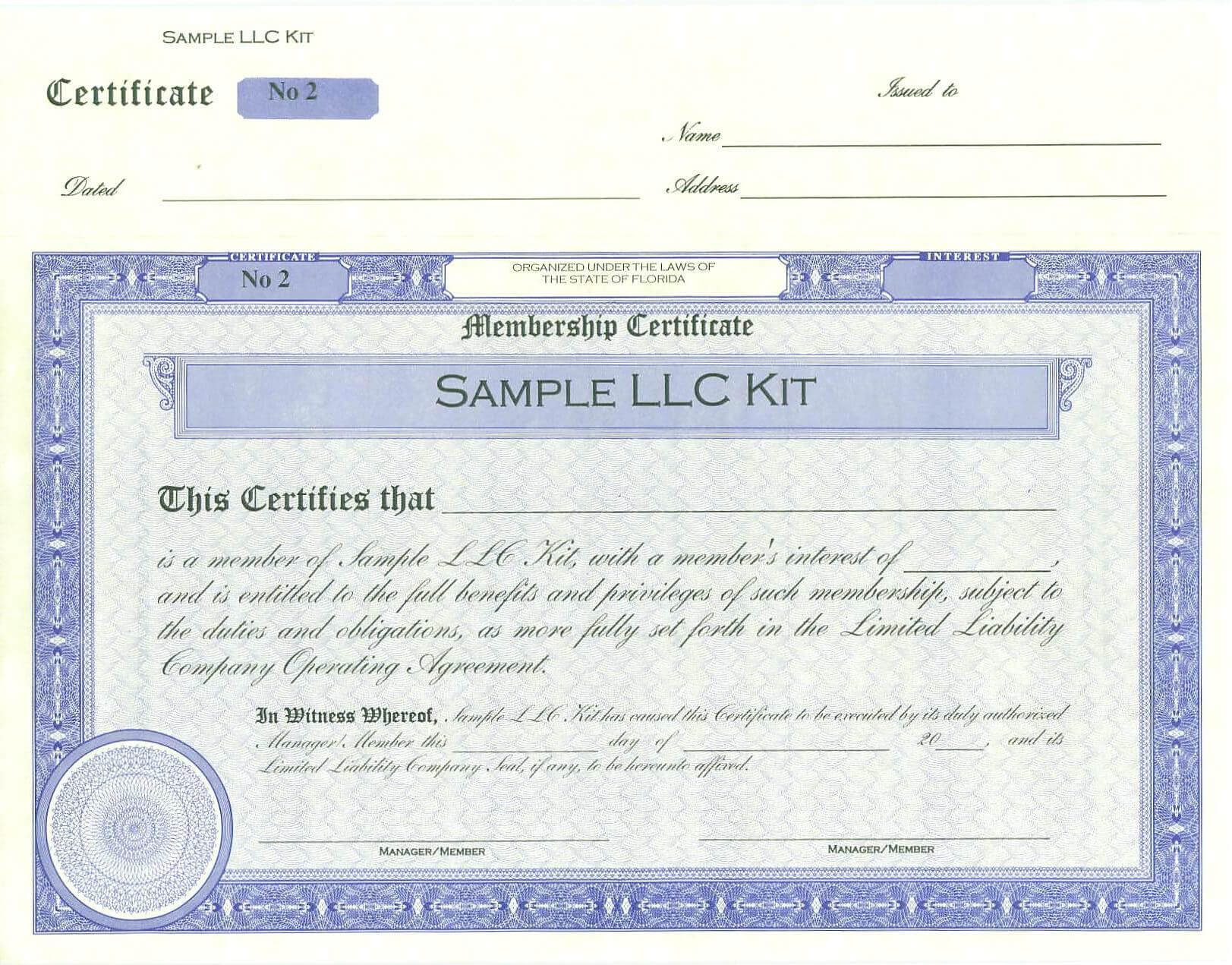 009 Llc Member Certificate Template Ideas Staggering For Llc Membership Certificate Template