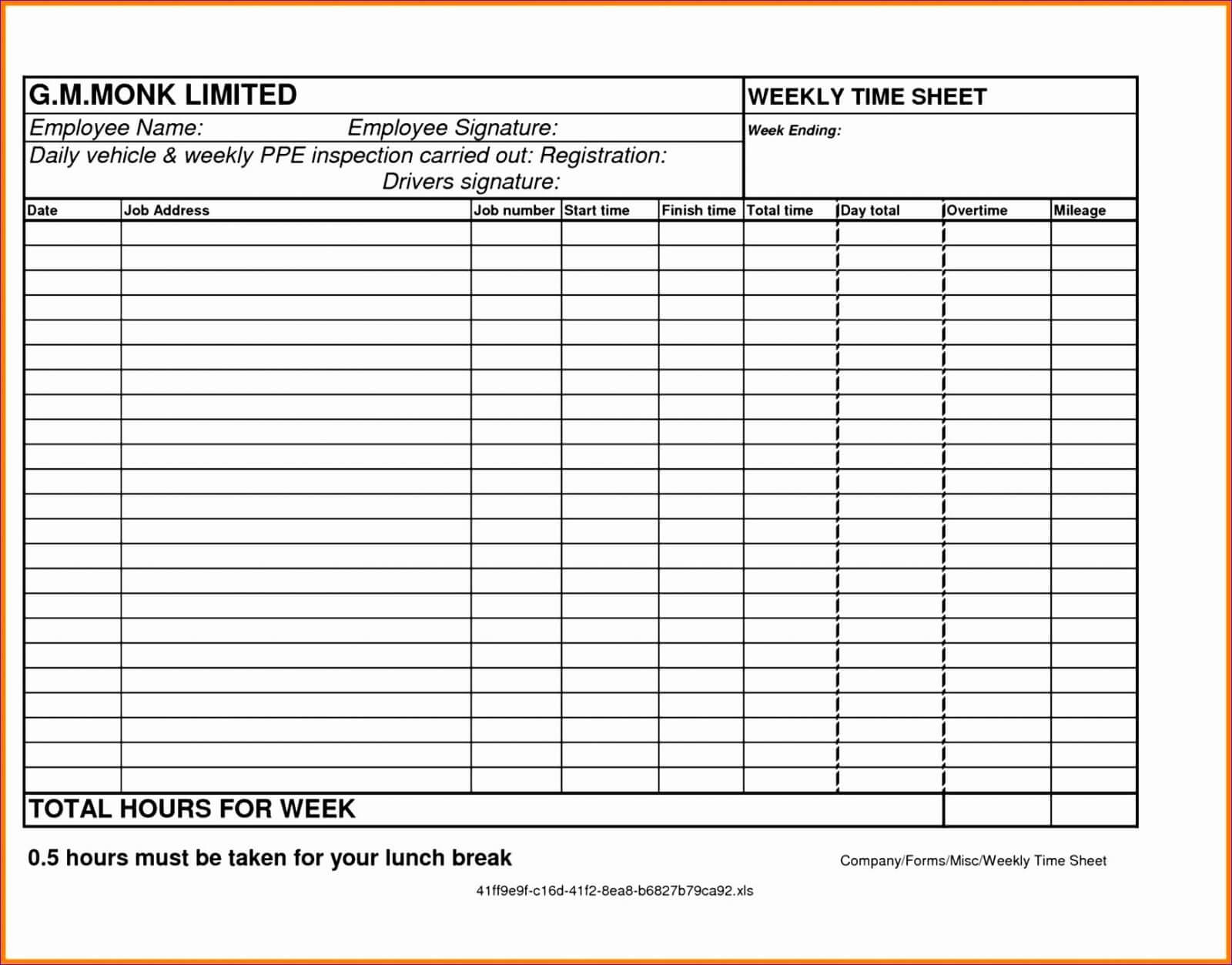 009 Printable Time Card Template Weekly Samples Ideas Intended For Sample Job Cards Templates