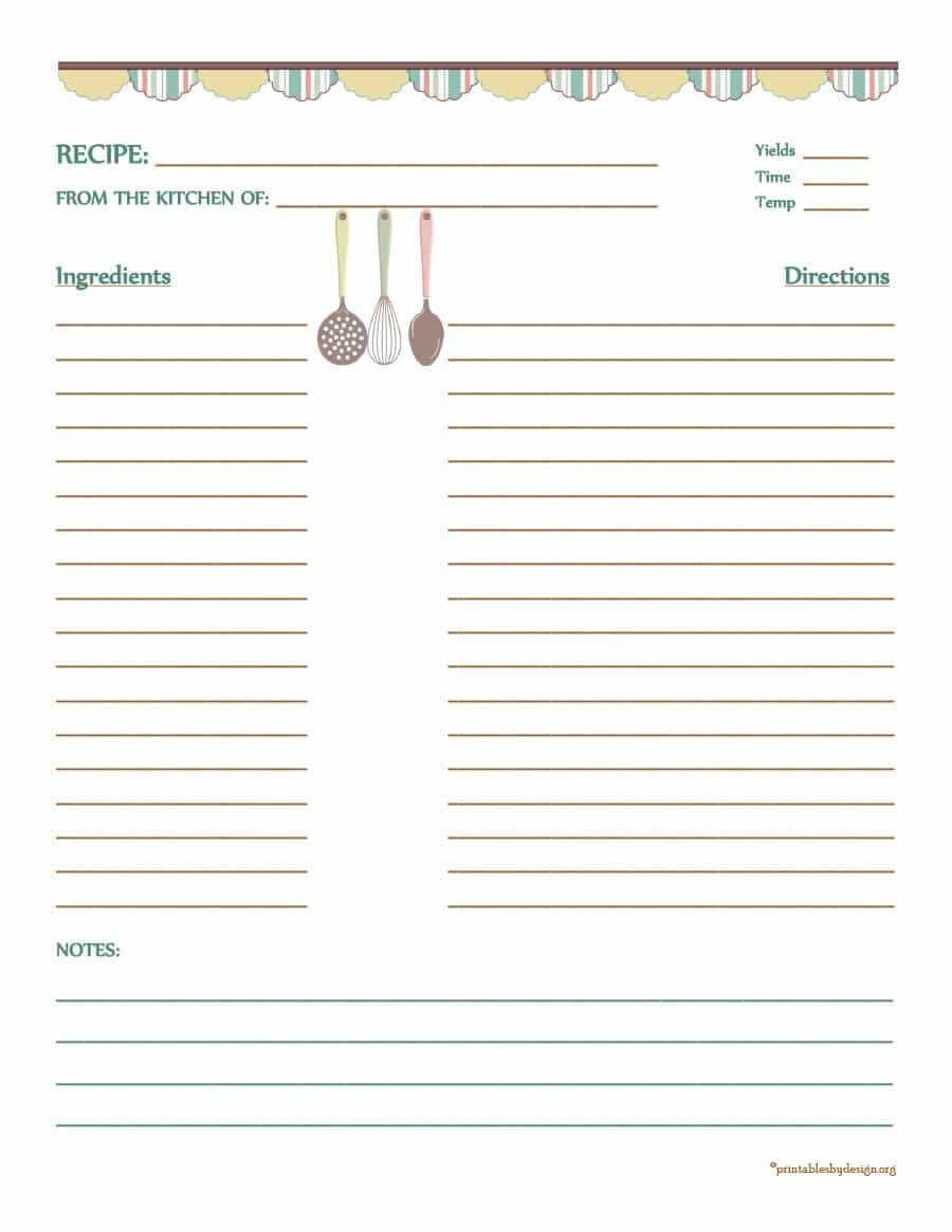 010 Cookbook Template Full Page Recipe Editable Marvelous Pertaining To Full Page Recipe Template For Word