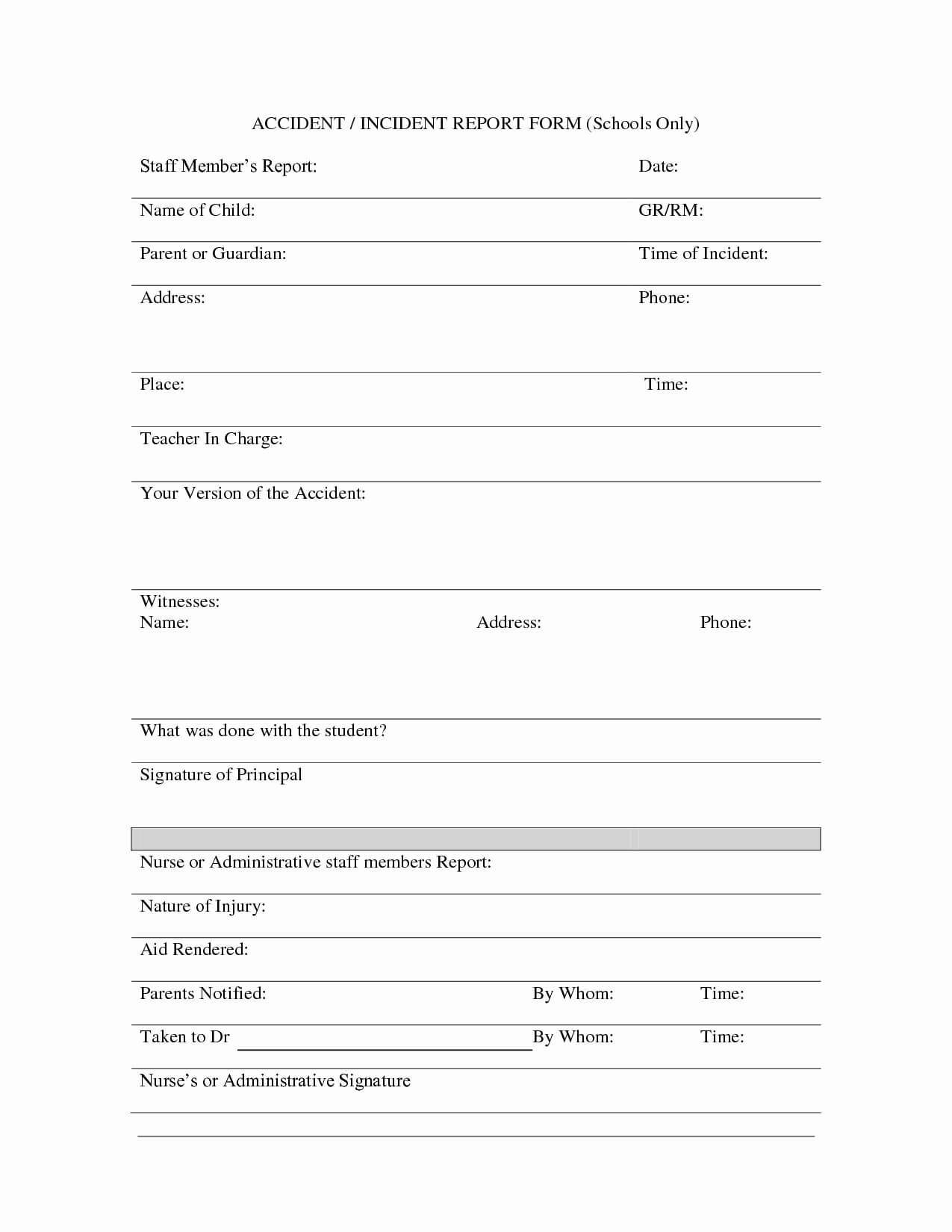 010 Incident Report Form Template Word 20Incident After Intended For School Incident Report Template