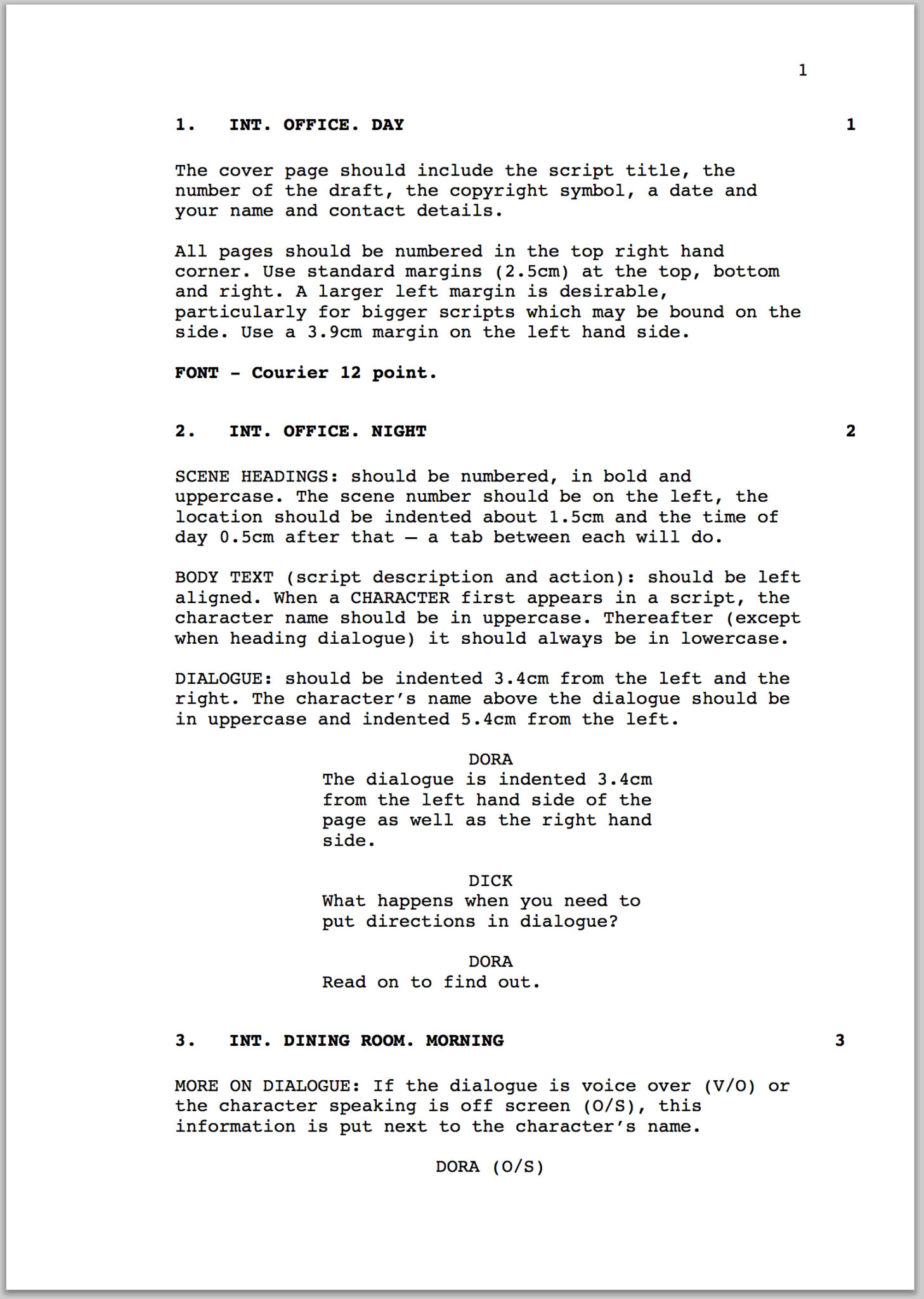 how to write a script for tv