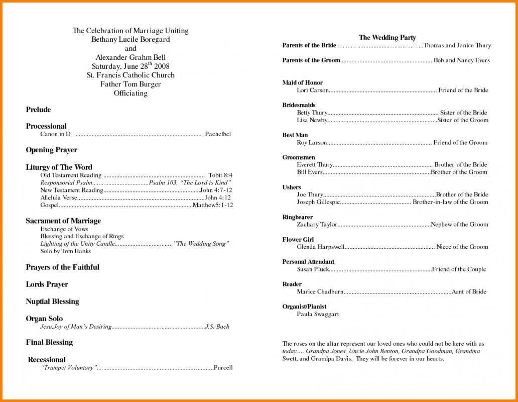 011 Free Printable Wedding Program Templates Word Church In Church Program Templates Word