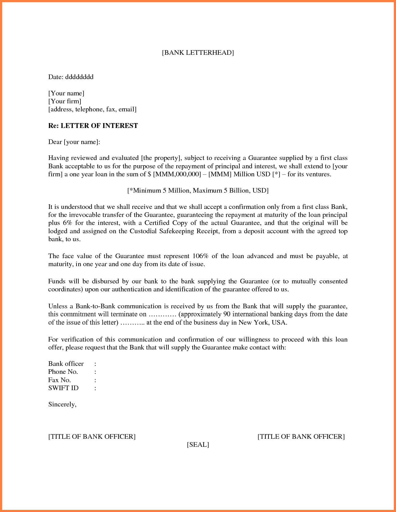 Letter Of Interest Template Microsoft Word Professional Template