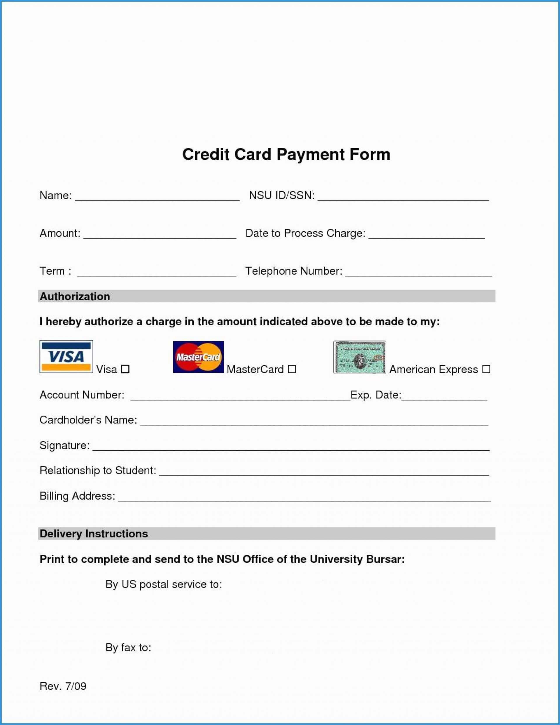 011 Template Ideas Credit Card Authorization Pdf Free Form Within Credit Card Payment Form Template Pdf
