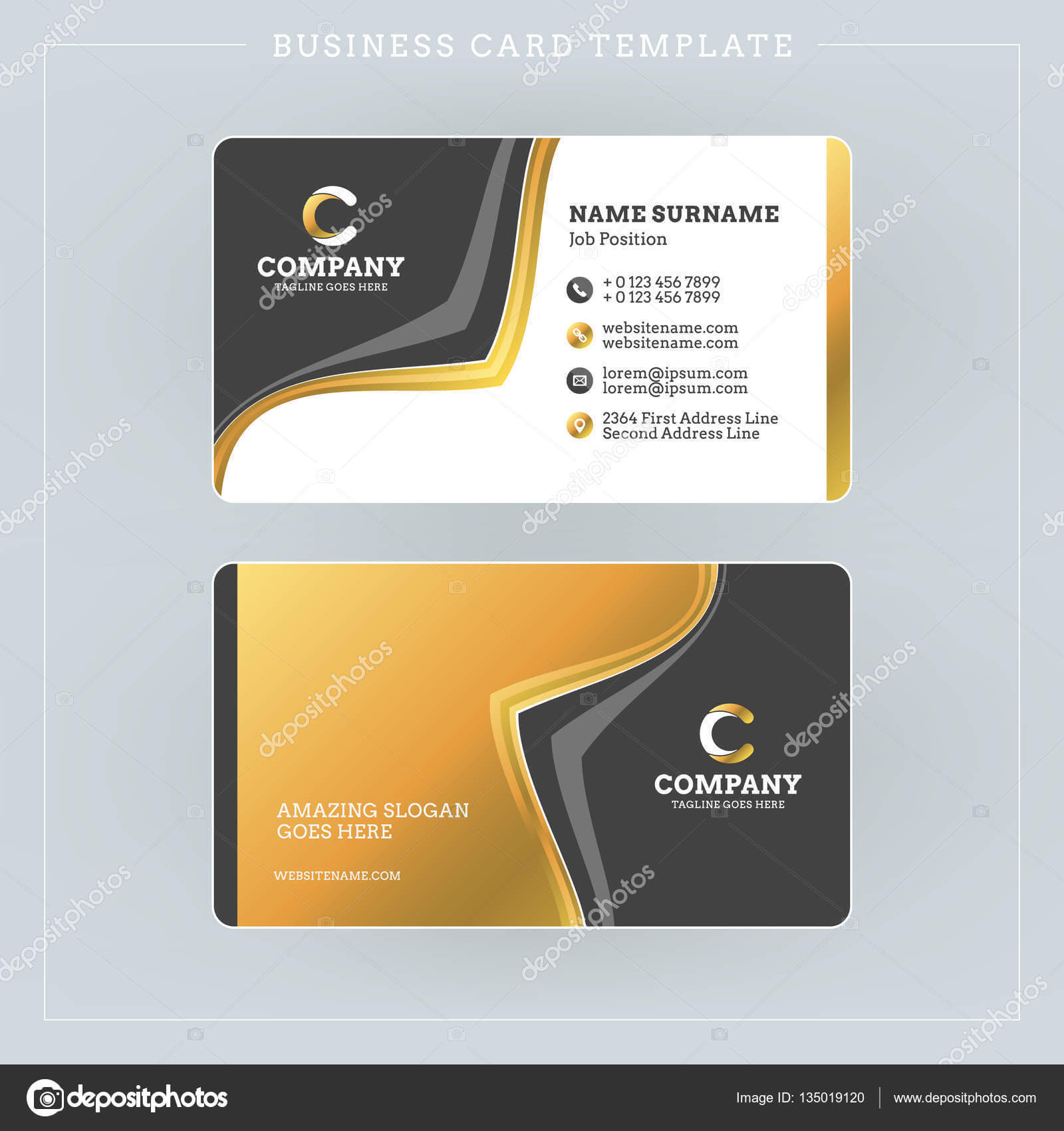 011 Template Ideas Double Sided Business Card Depositphotos With 2 Sided Business Card Template Word